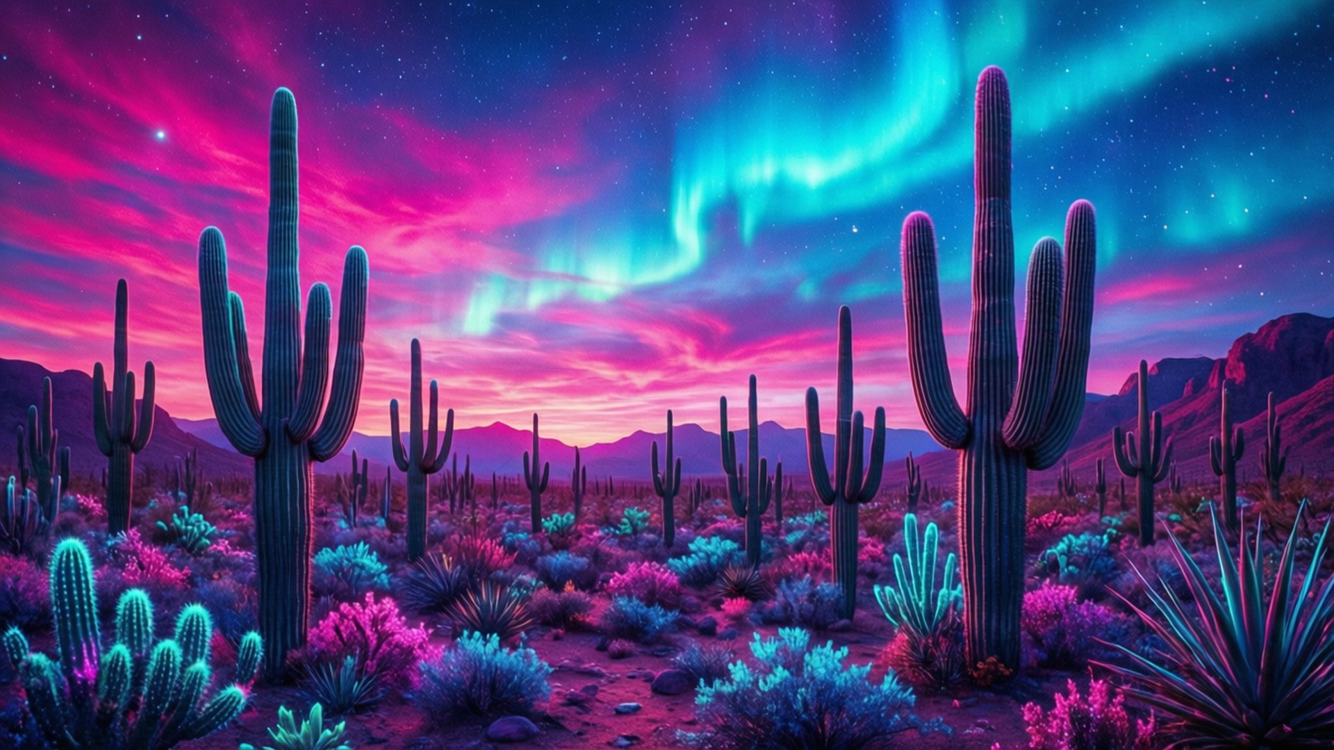 Neonørken Nat Wallpapers