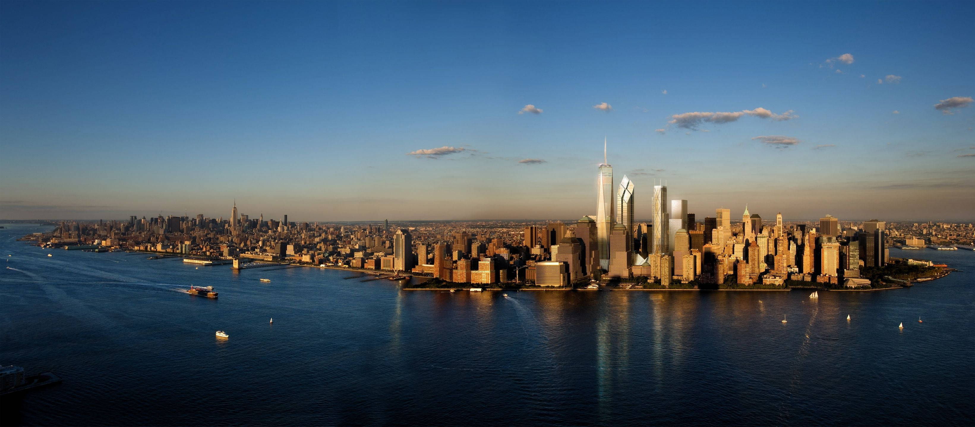 New Yorks skyline på to skærme Wallpapers