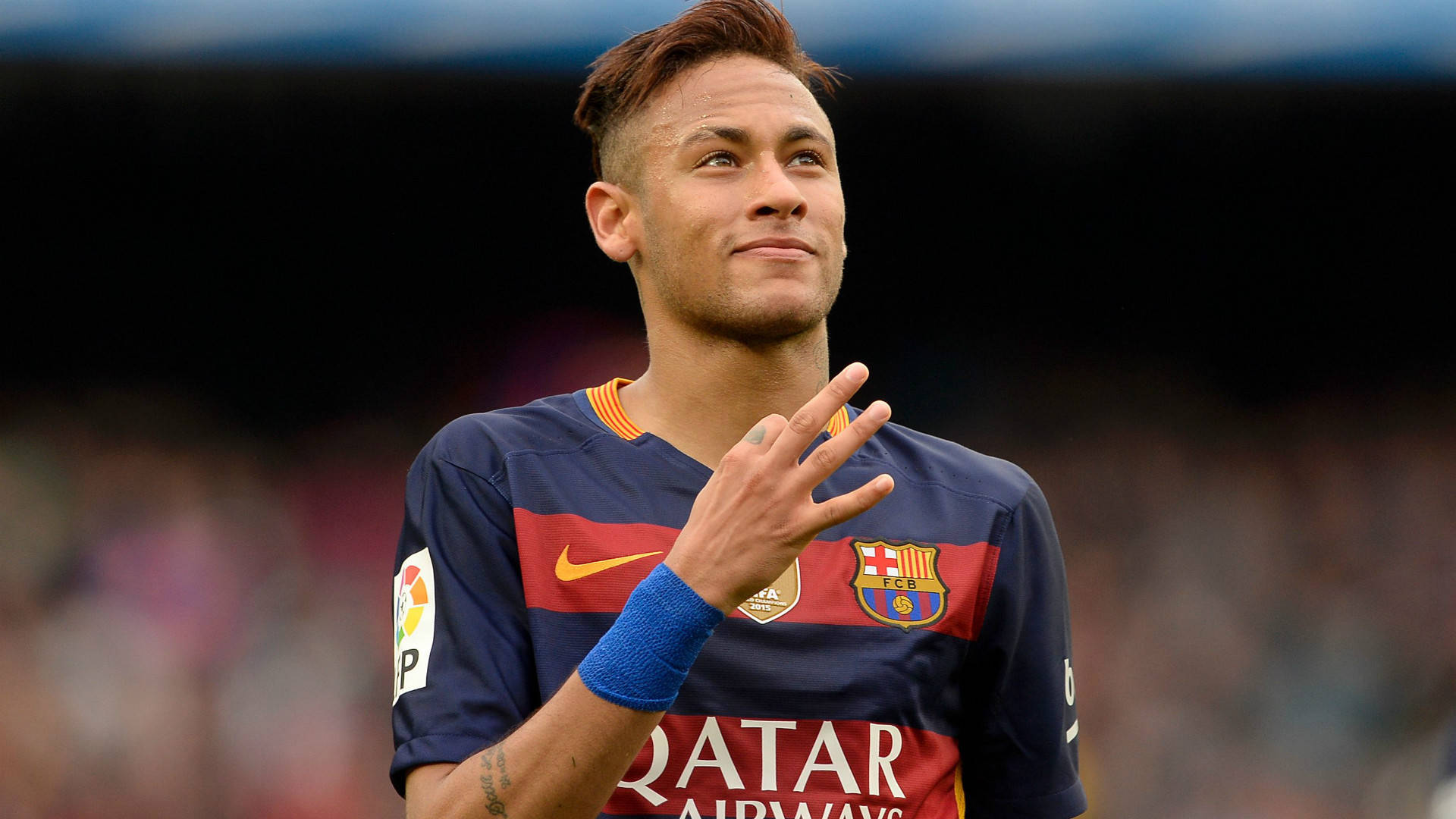 Neymar fejrer et mål i FC Barcelona Wallpapers