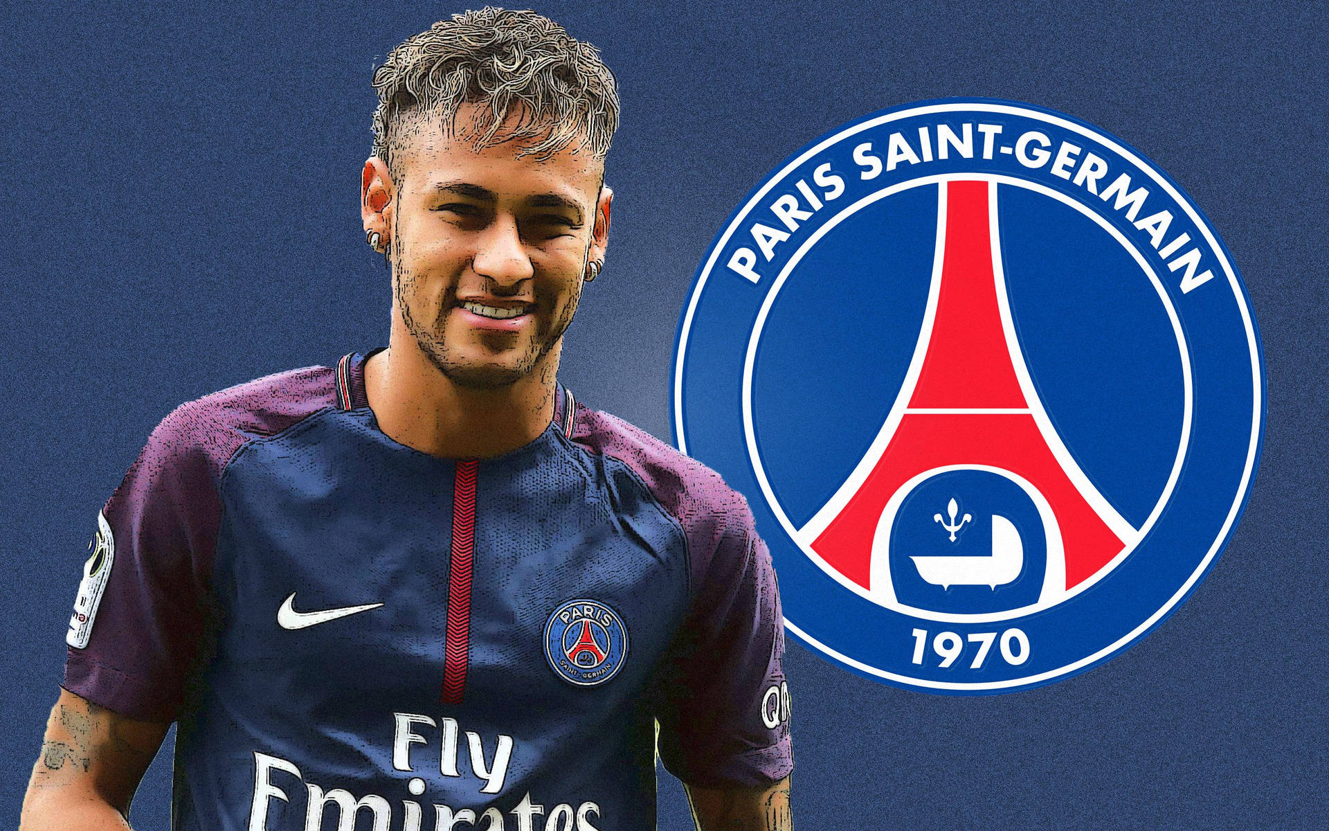 Neymar Med PSG Logo Fan Art wallpaper — Neymar Wallpapers