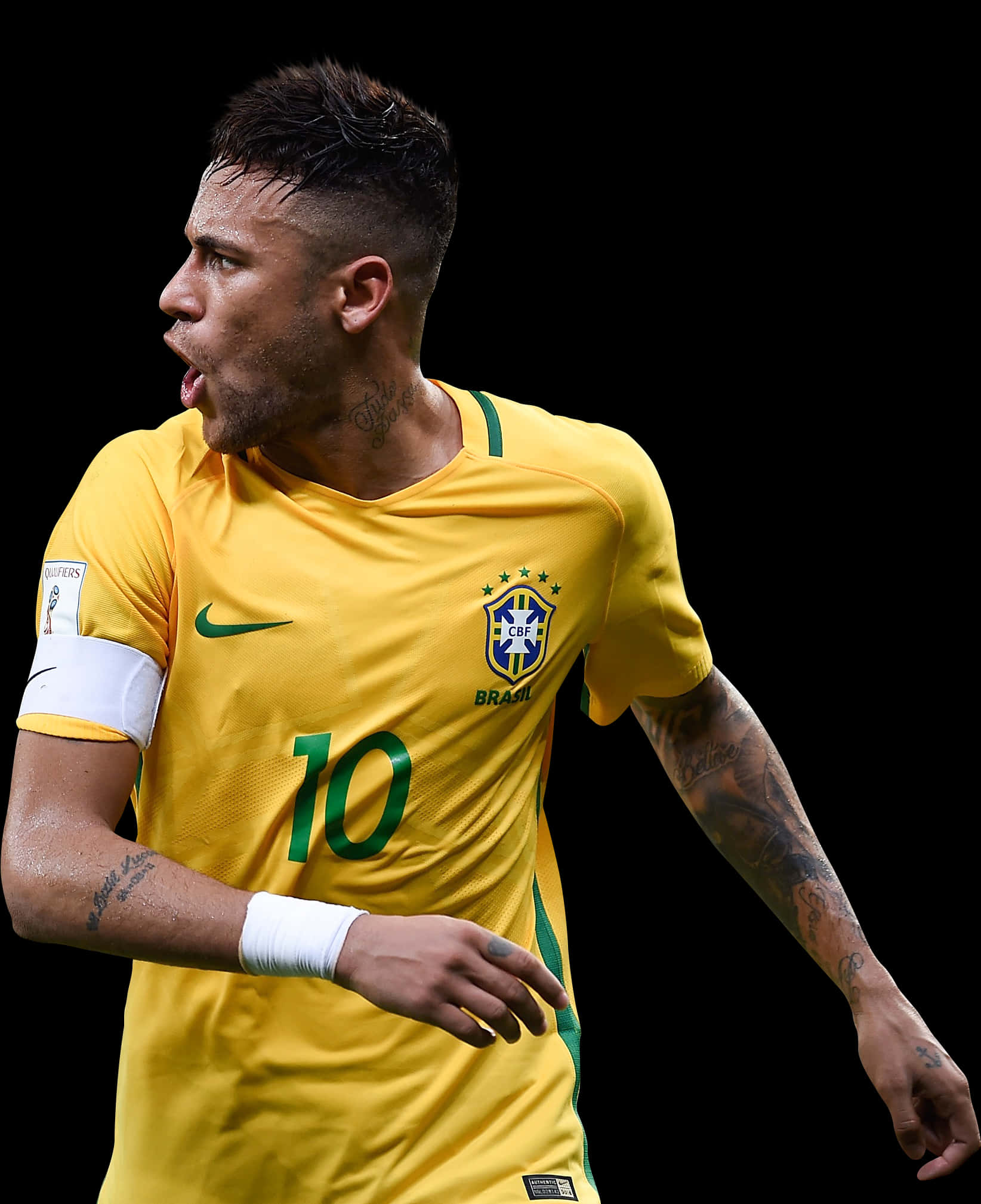 Neymar i aktion i Brasilien-trøje Wallpapers