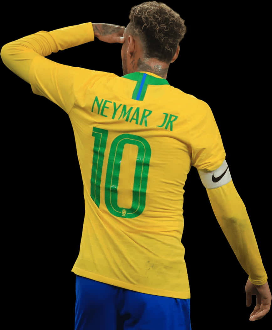 Neymar Jr Brasilien Trøje Nummer 10 Wallpapers