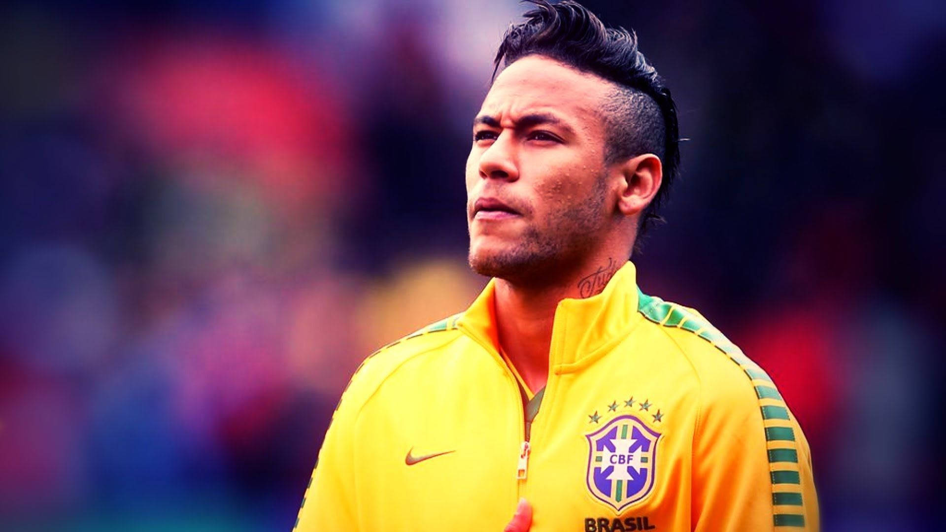 Neymar Jr. Brasilien CBF-jakke baggrund. — Neymar Wallpapers