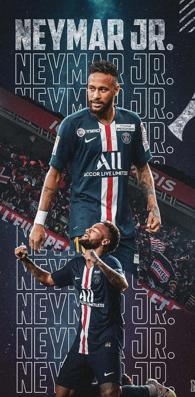 Neymar Løfter Pokalen Efter En Utrolig Sejr Wallpapers