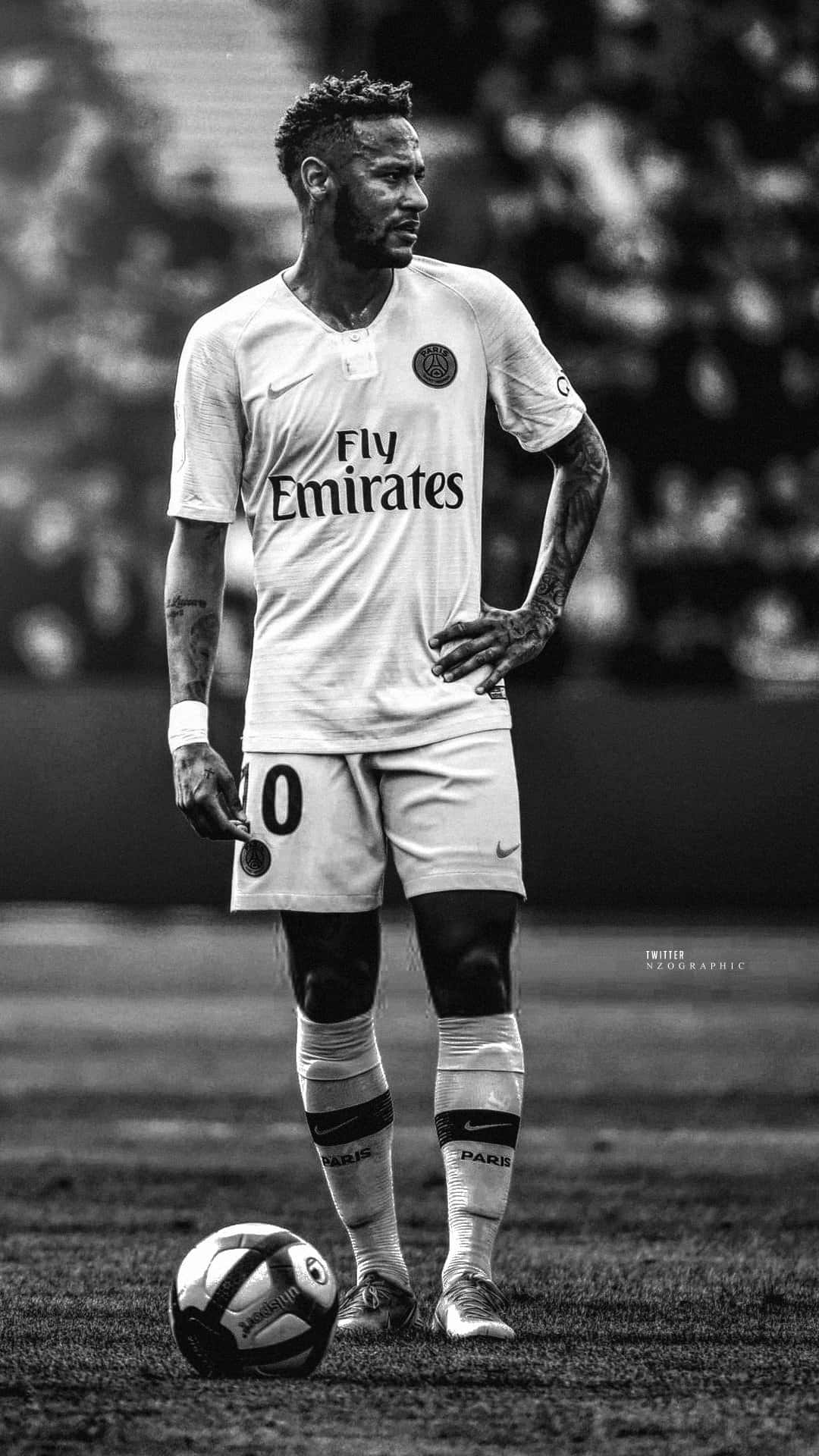 Neymar med hånden på hoften iPhone Wallpapers
