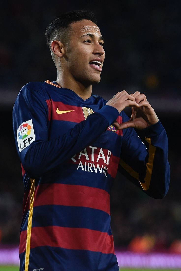 Neymar Jr. hjerte-hånd-symbol baggrund. — Neymar Wallpapers