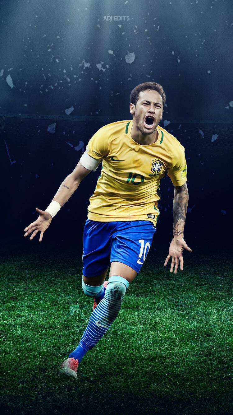 Neymar på banen, dribler forbi forsvarsspillere Wallpapers