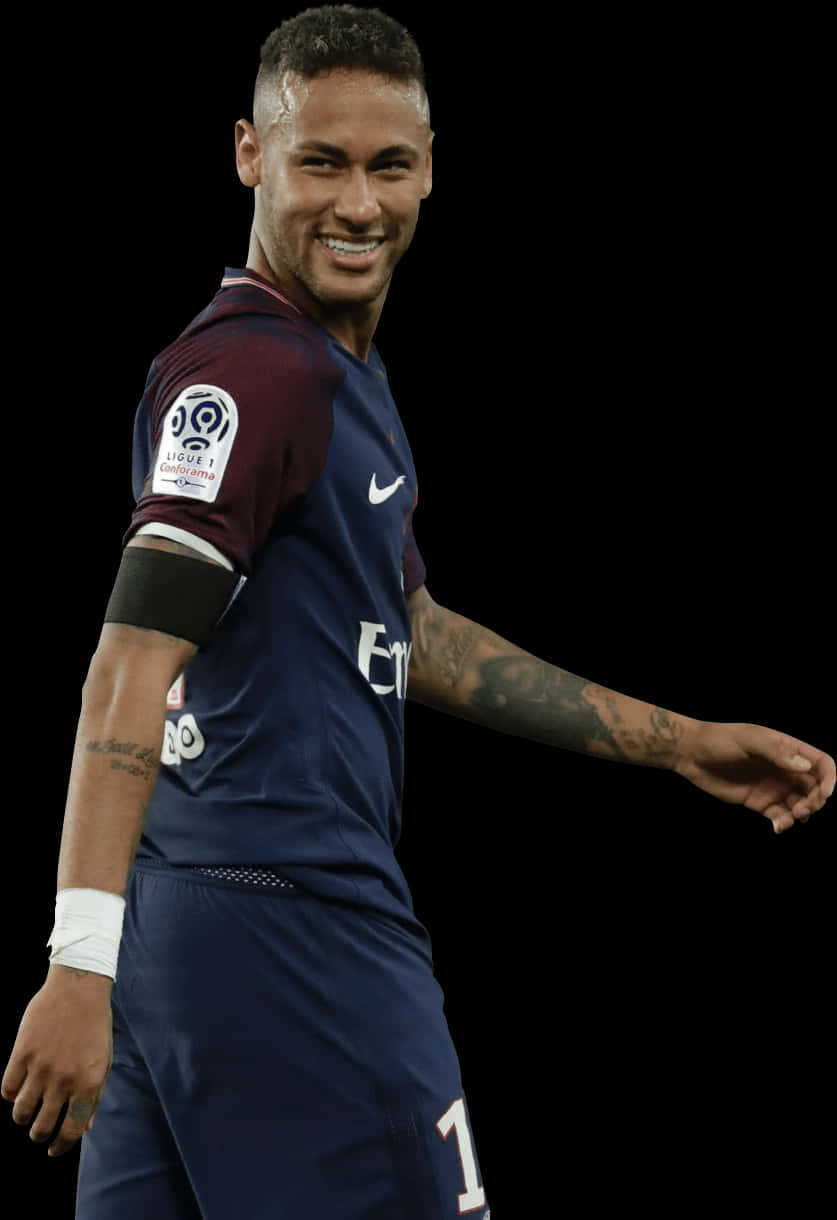 Neymar smilende i Paris Saint-Germain-dragt Wallpapers