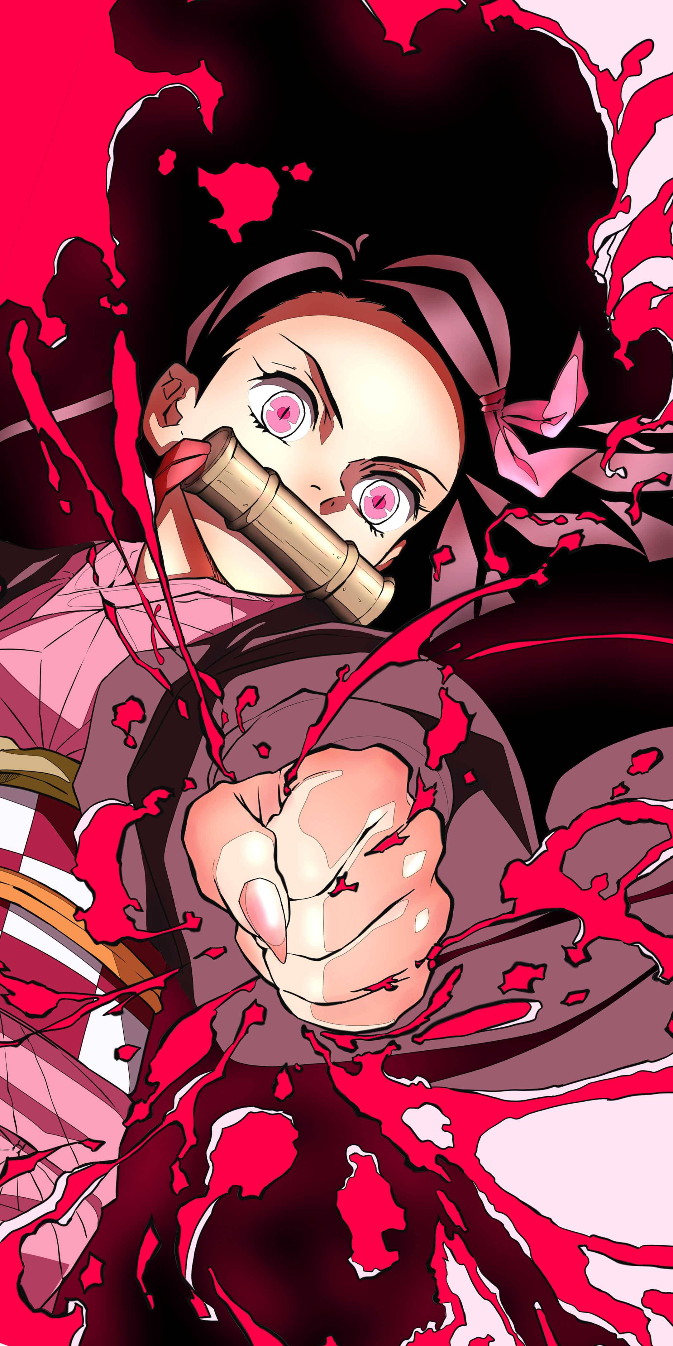 Nezuko Blod Dæmon Dræber iPhone Wallpapers