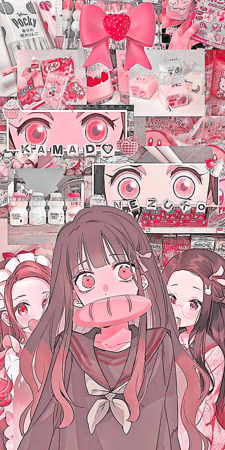 Nezuko blød æstetisk collage Wallpapers