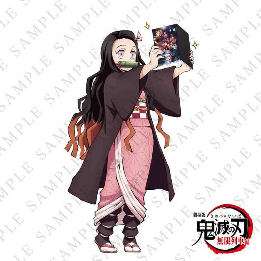 Nezuko fra Demon Slayer med bog Wallpapers