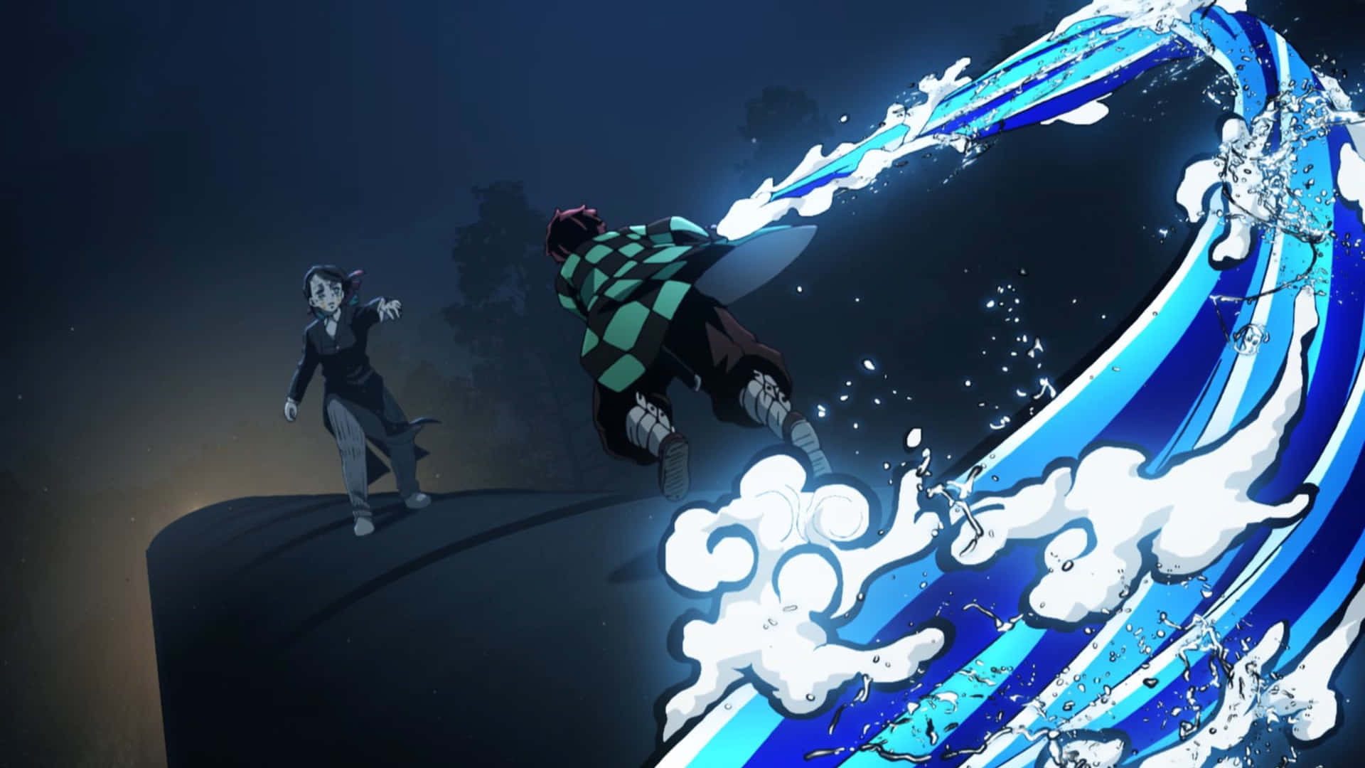 Nezuko Kamado og hendes bror Tanjiro i smerte Wallpapers