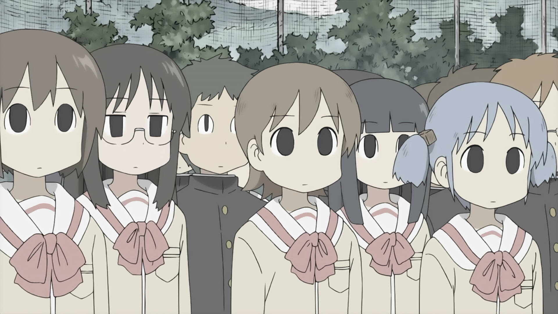 Nichijou-elever med afdæmpede farver Wallpapers