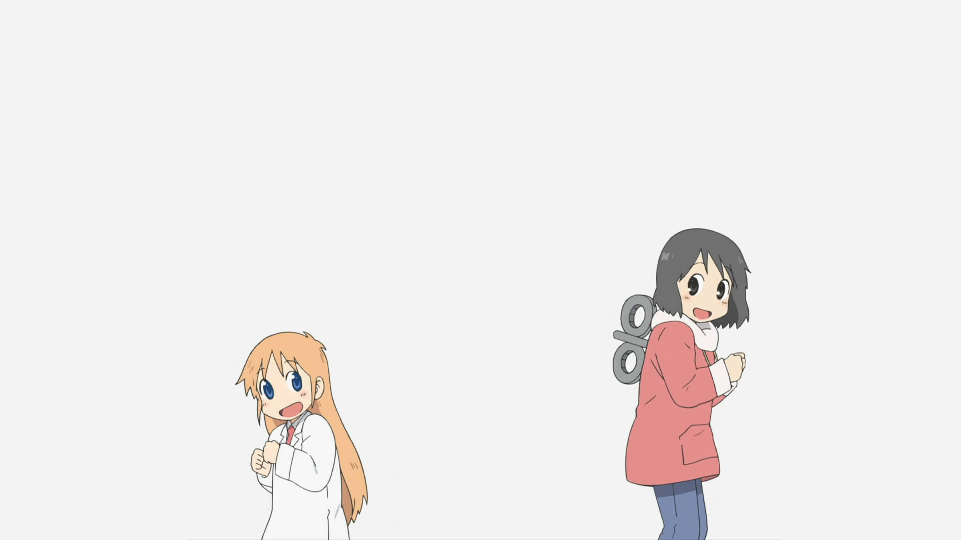 Nichijou Nano og Hakase danser Wallpapers