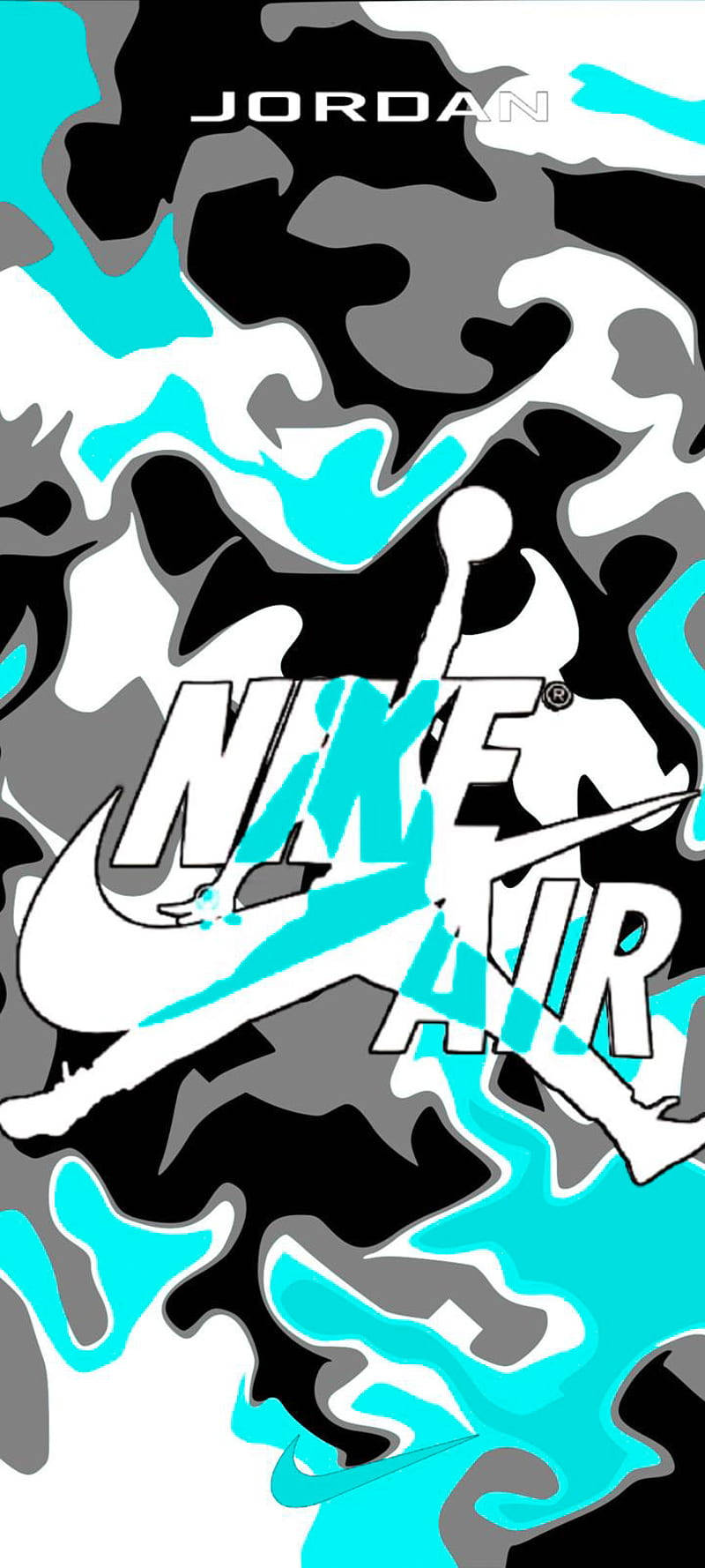 Nike Graffiti Air Turkis Grå Sort Wallpapers