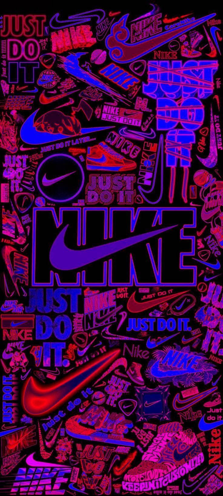 Nike Graffiti Rød Lilla Neon Wallpapers