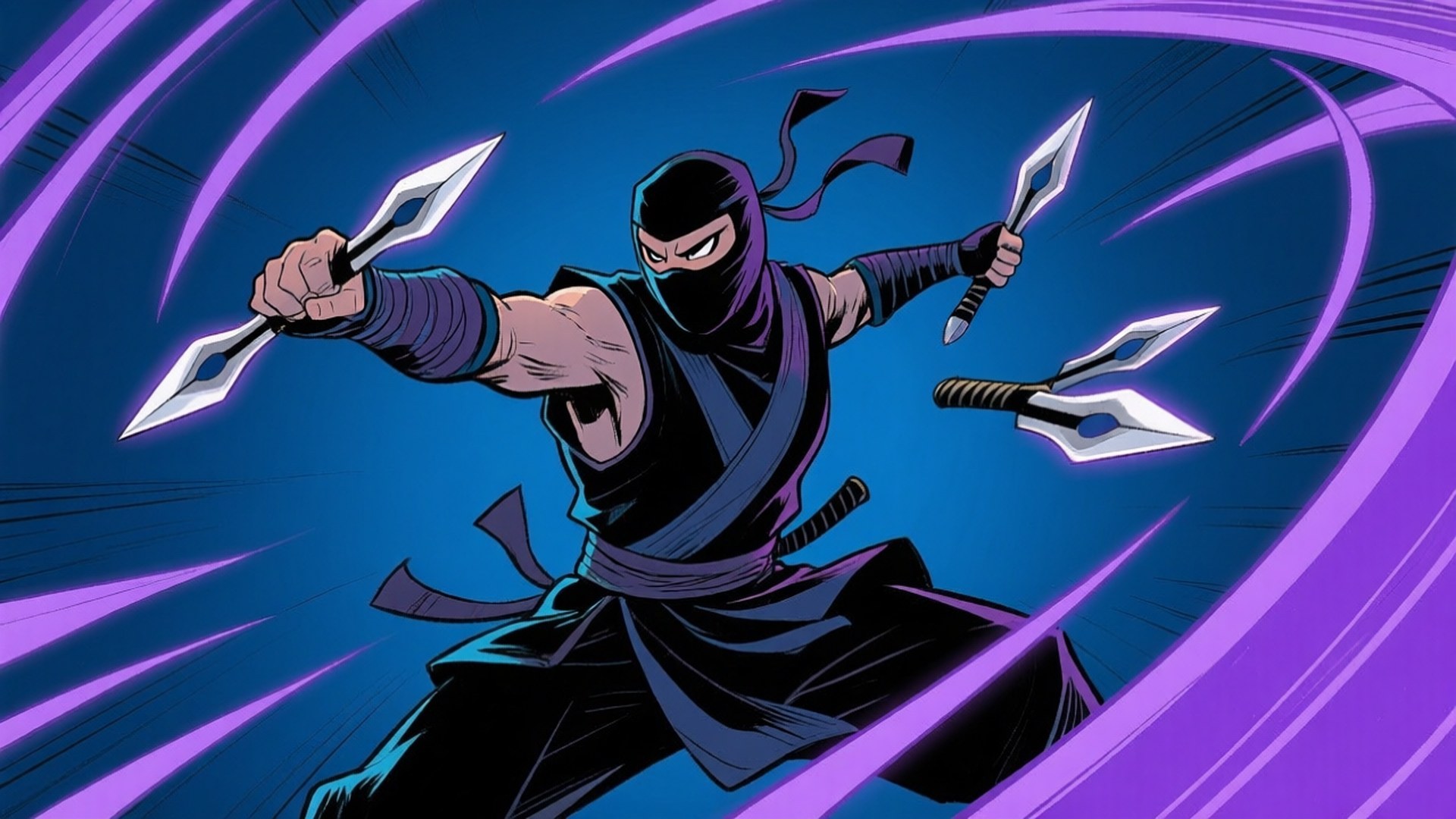 Ninja Action Cool Tegning Wallpapers