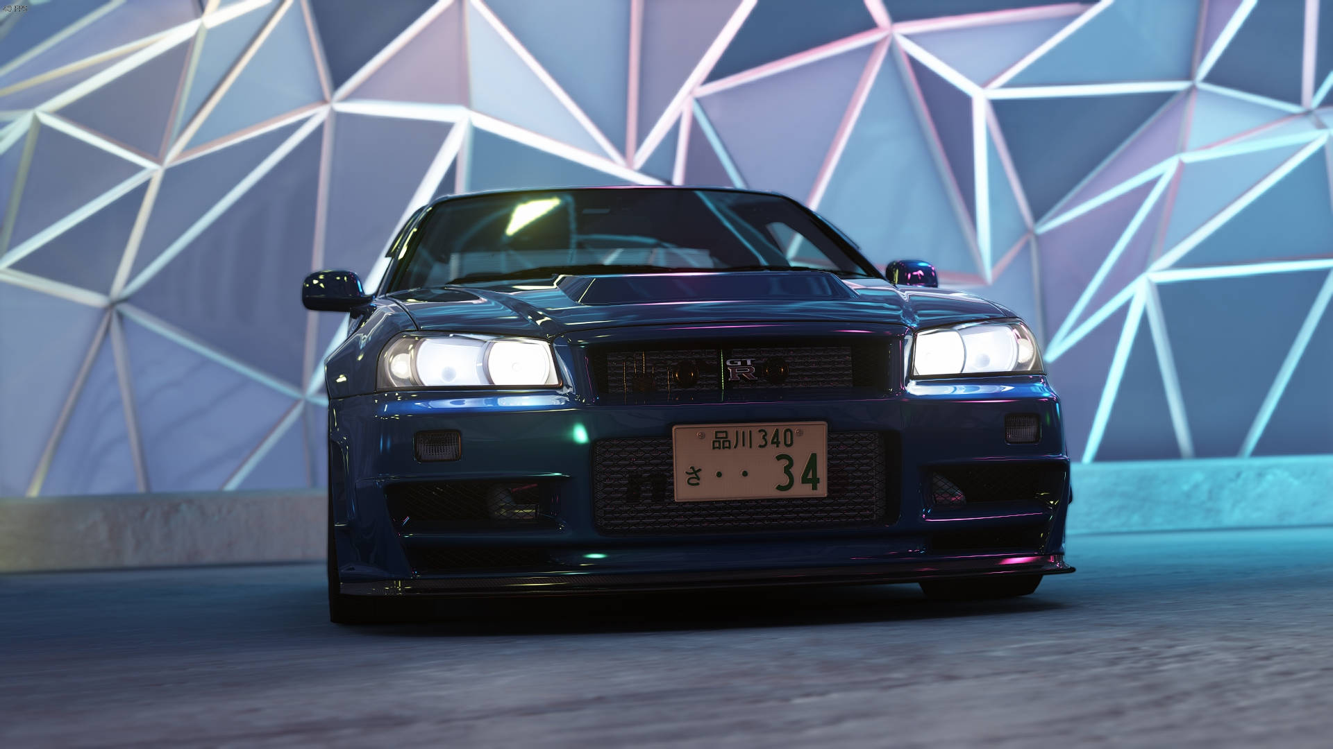 Assetto Corsa Skyline Videospil HD Baggrundsbillede — Blå Wallpapers