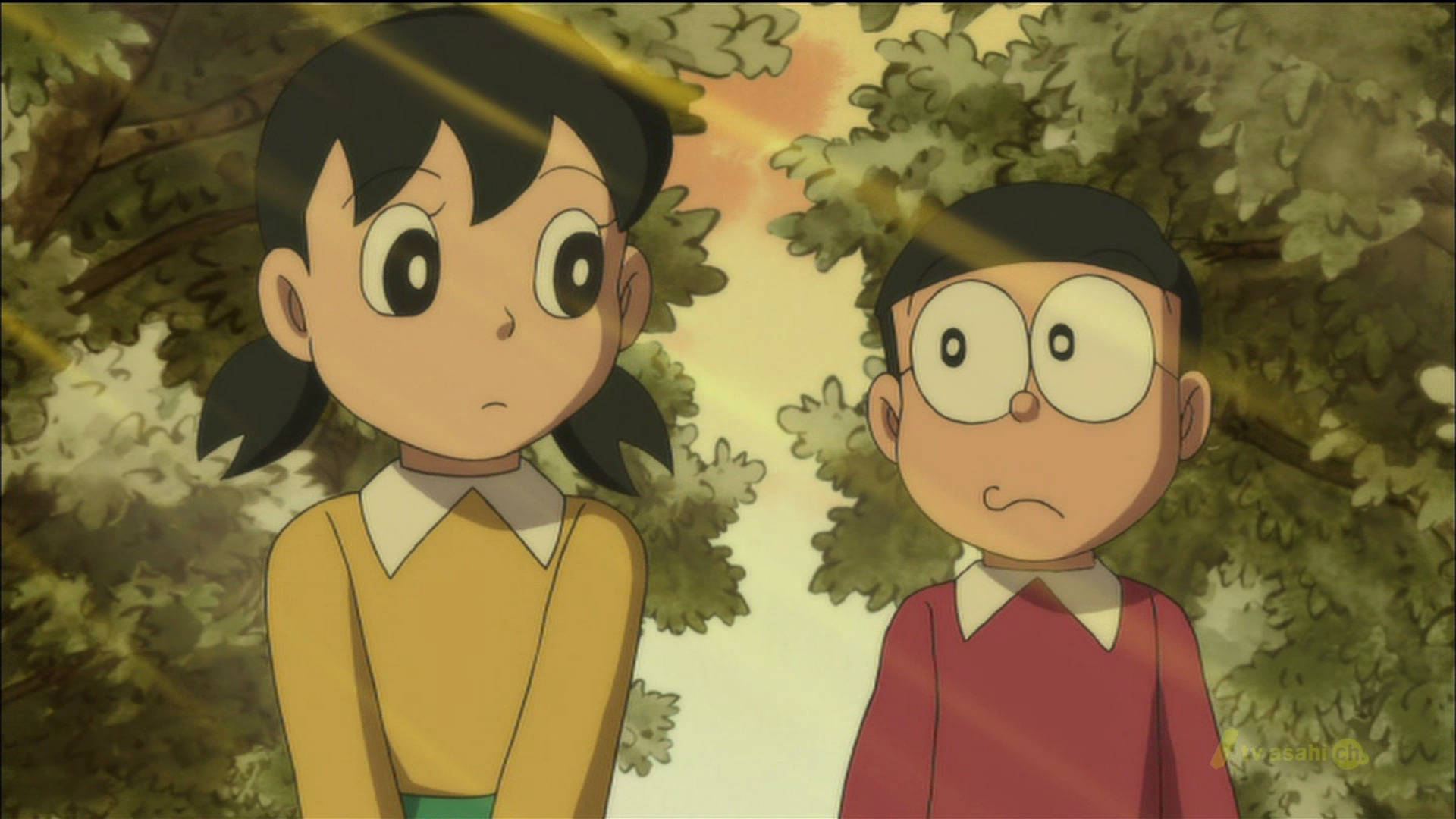 Nobita og Shizuka kærlighedsblik Wallpapers