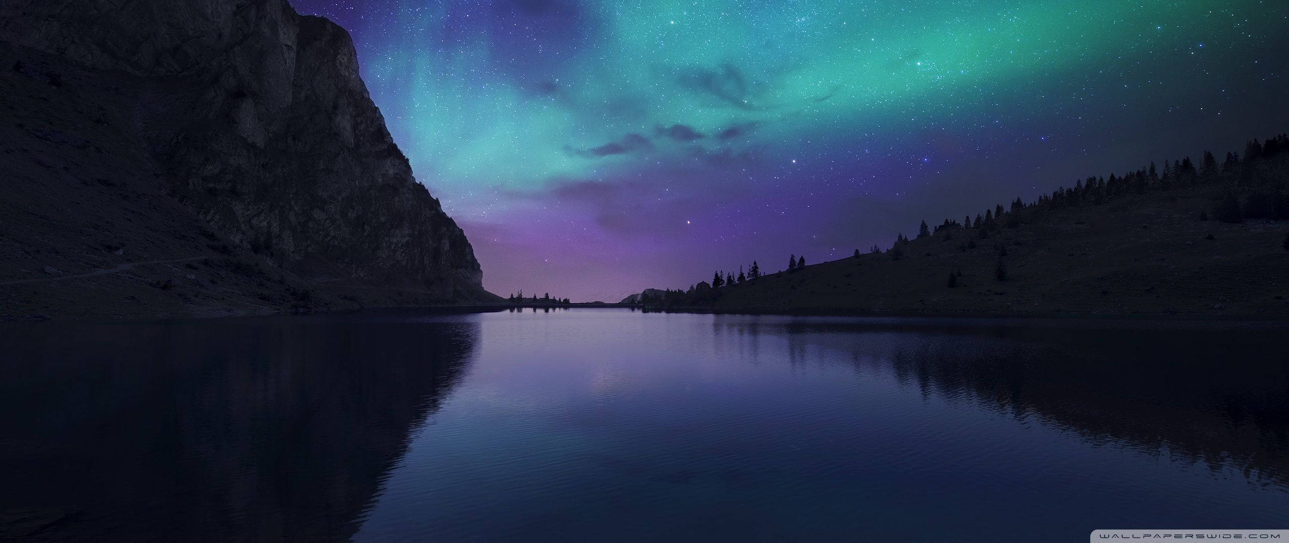 Nordlys oplyser den mørke vinterhimmel Wallpapers
