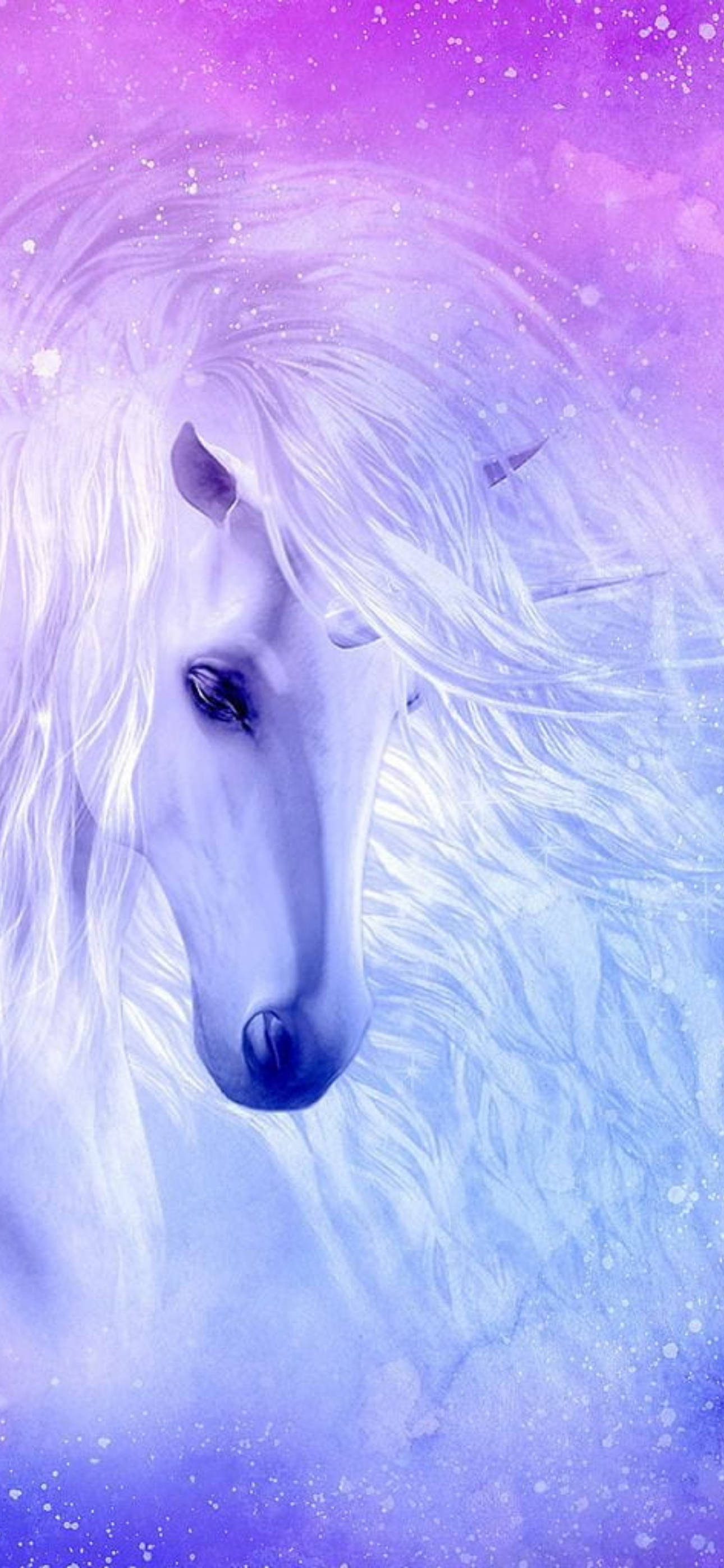 Nærbillede af galakseenhjørning fra siden Wallpapers