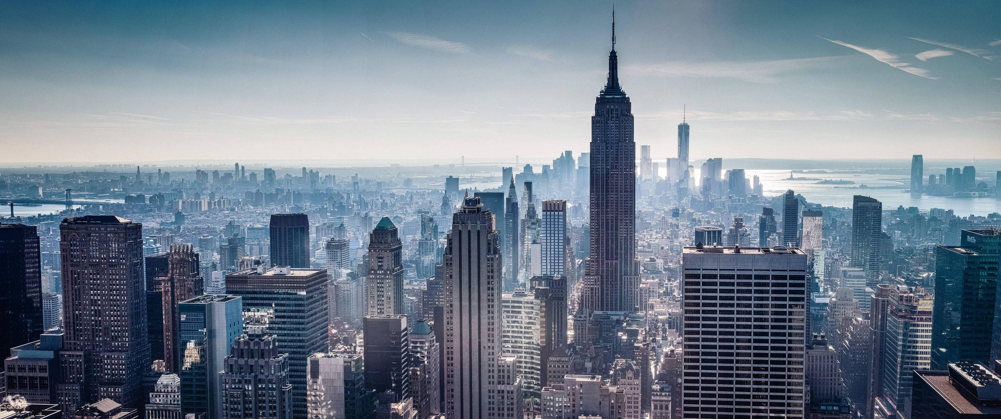 Nyd bybilledet i New York i en 3440x1440 opløsning Wallpapers