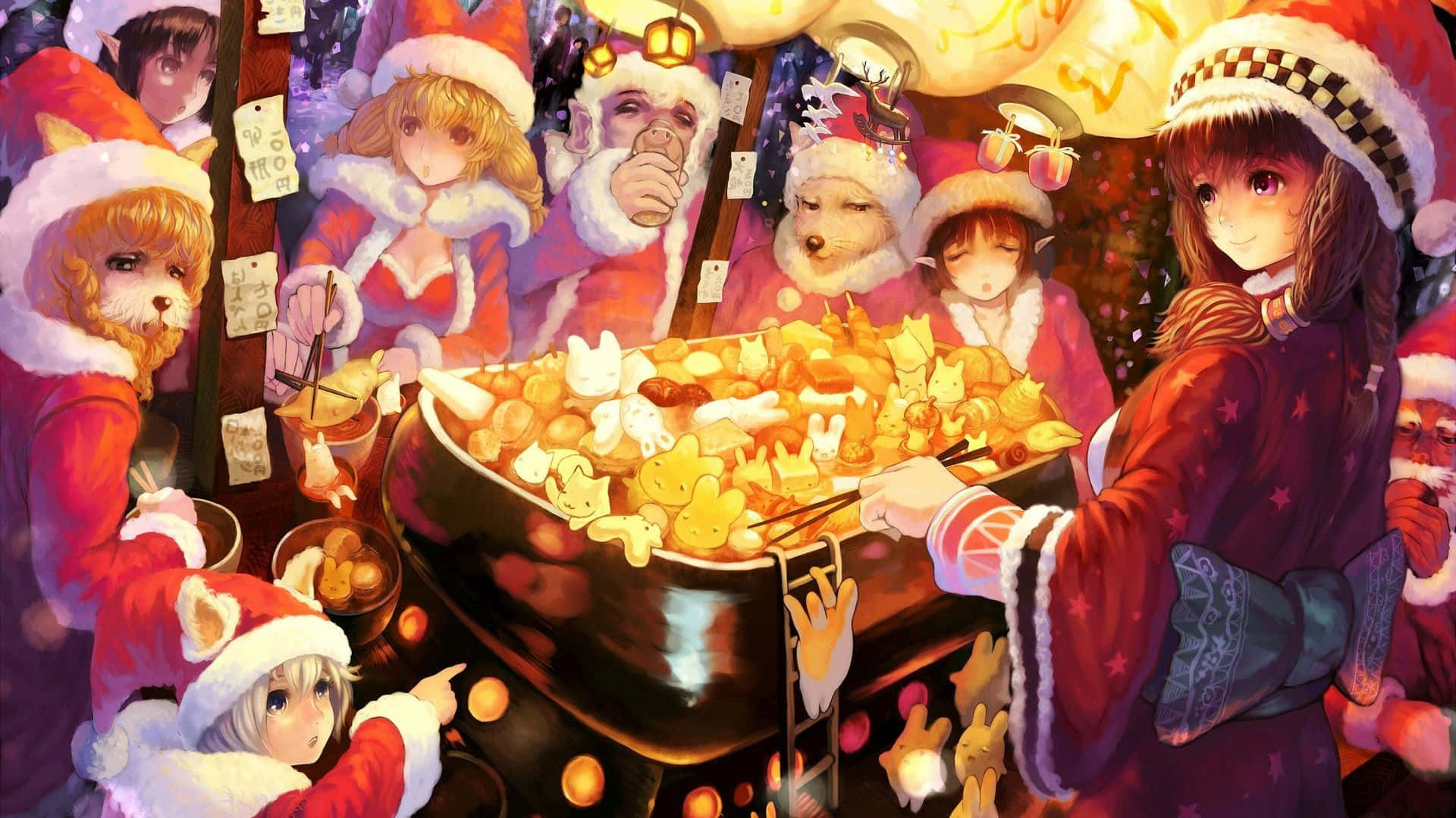 Nyd den festlige sæson med en magisk Anime-jul! Wallpapers