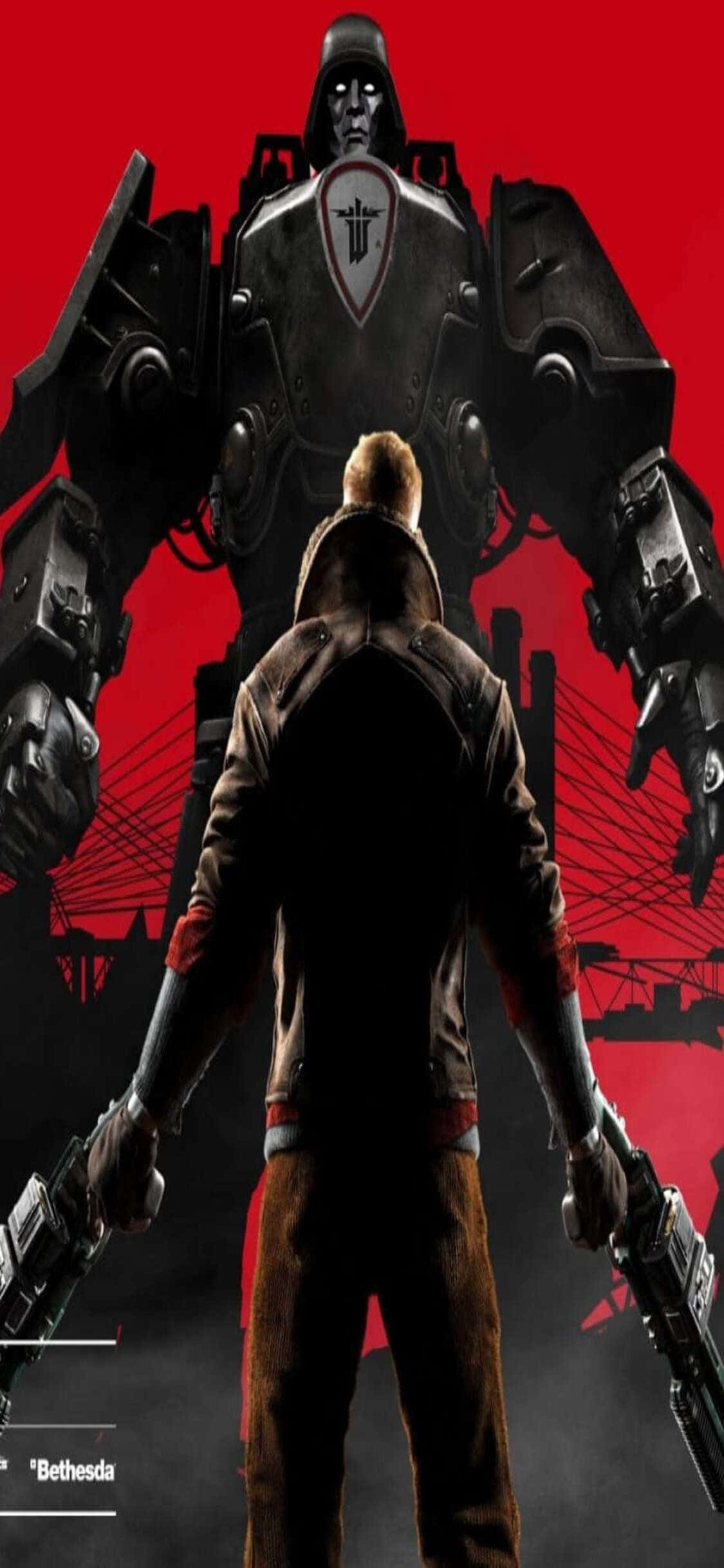 Nyd den fuldt immersive spiloplevelse af Wolfenstein II på den nyeste iPhone Xs Wallpapers