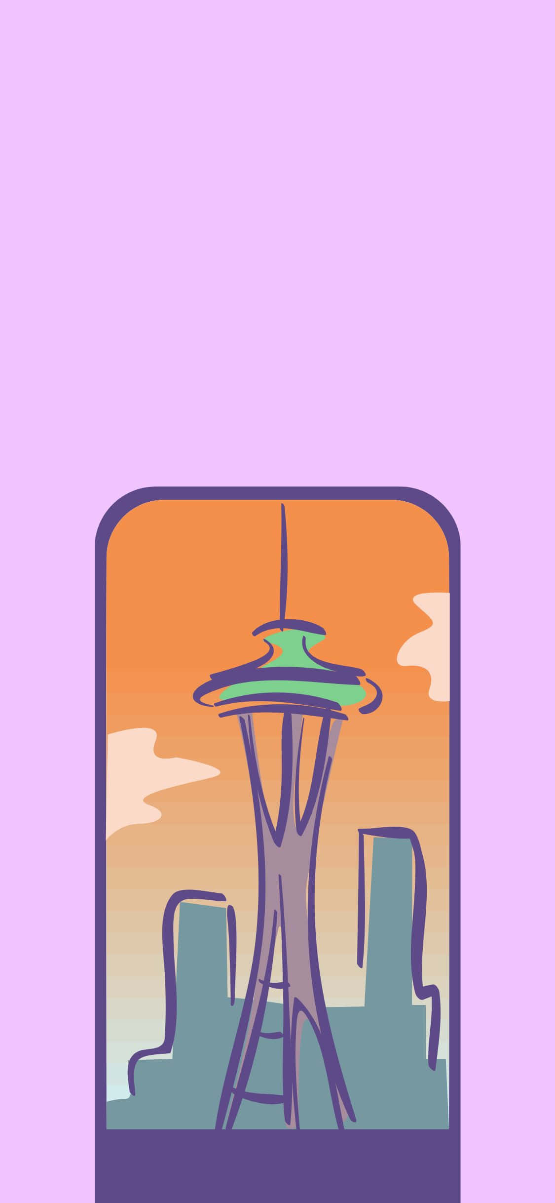 Nyd den smukke udsigt over Seattle fra en iPhone X Wallpapers