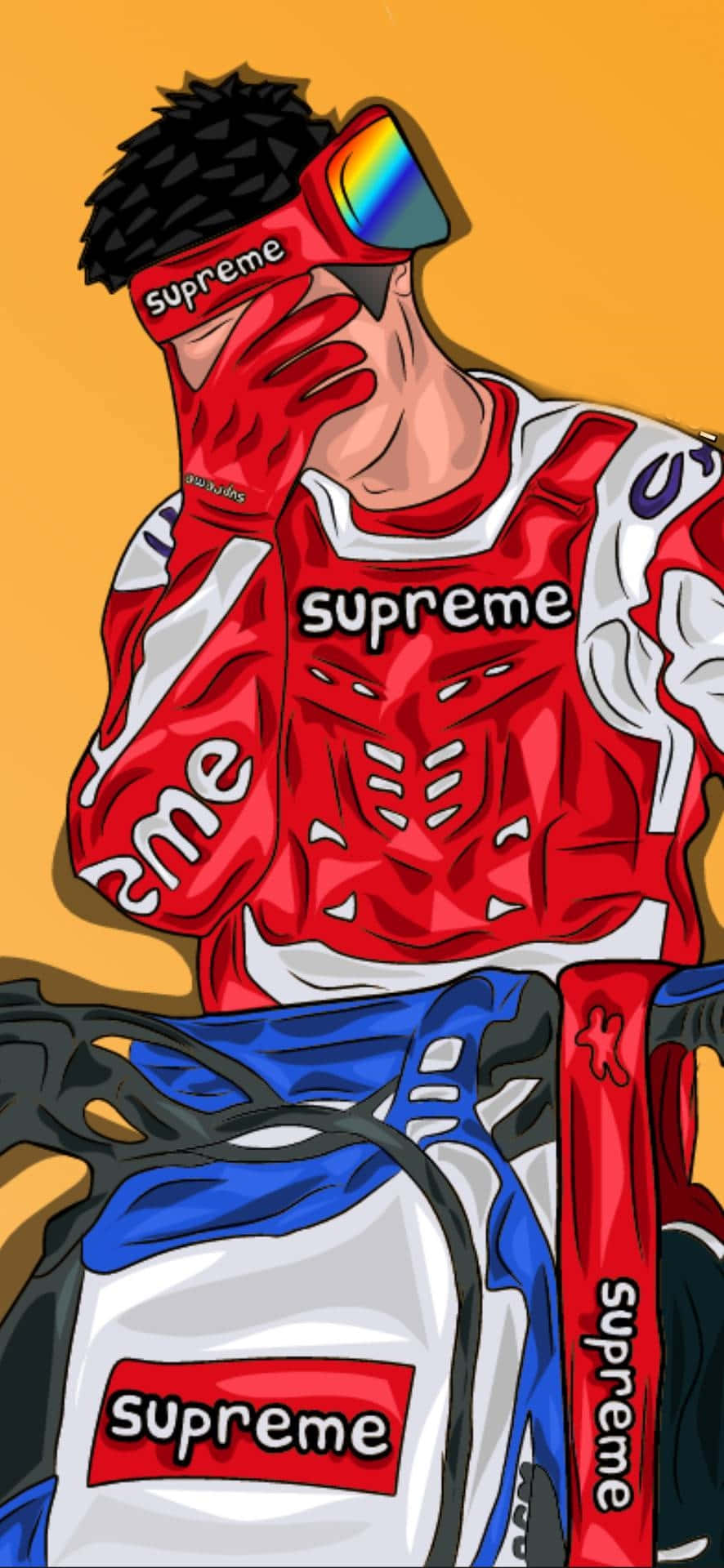 Nyd det urbane look med Supreme Simpson Wallpapers