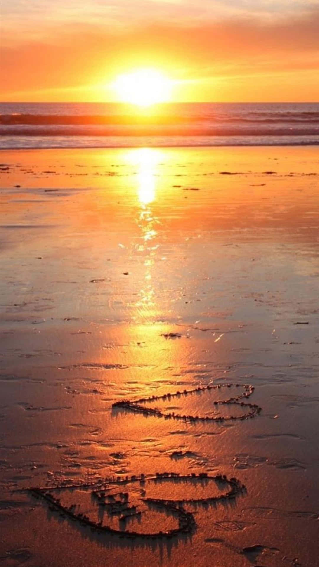 Nyd en betagende strand solnedgang Wallpapers