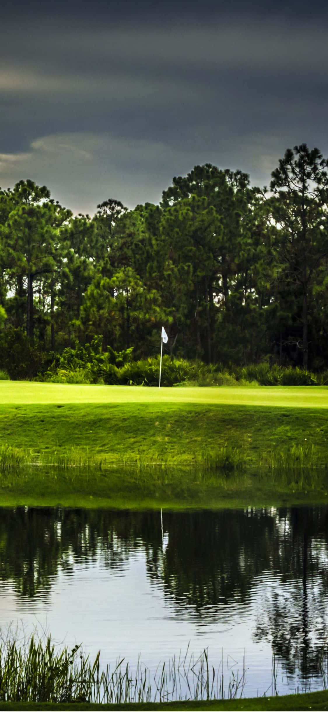 Nyd en runde golf mod et smukt landskab Wallpapers