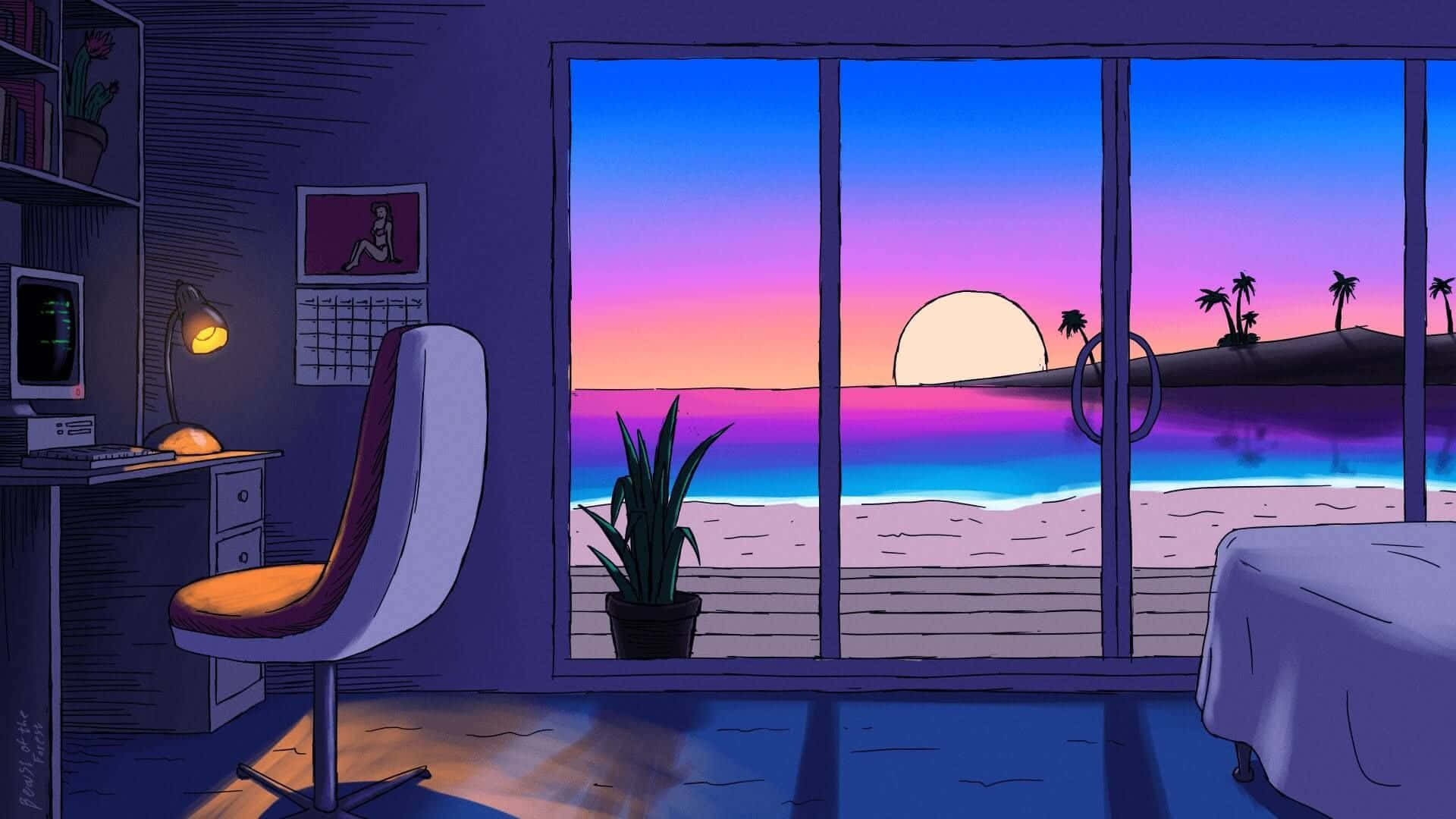 Nyd en smuk dag med klassisk stil i Aesthetic Retro Wallpapers