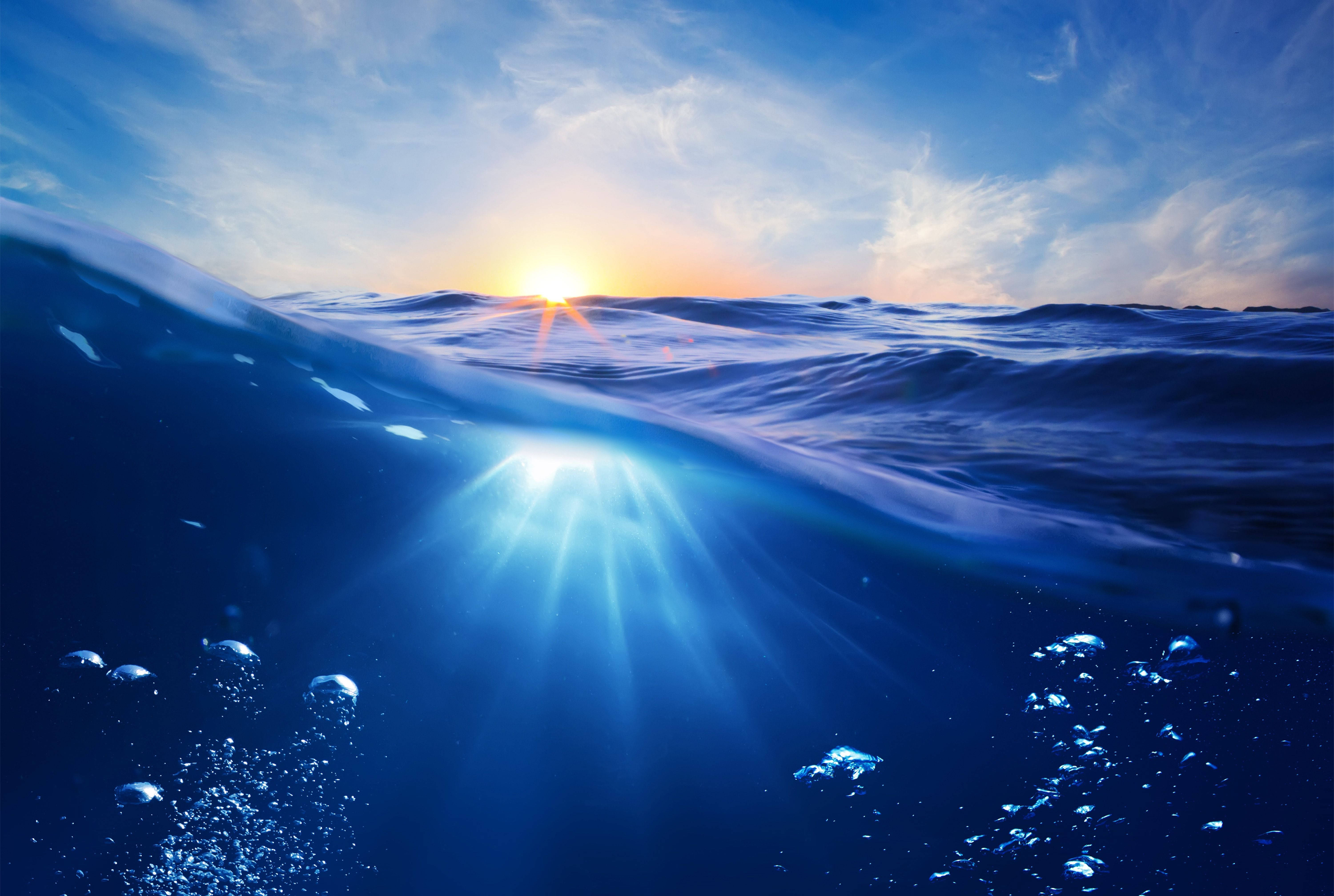 Nyd en solnedgang fra stranden Wallpapers