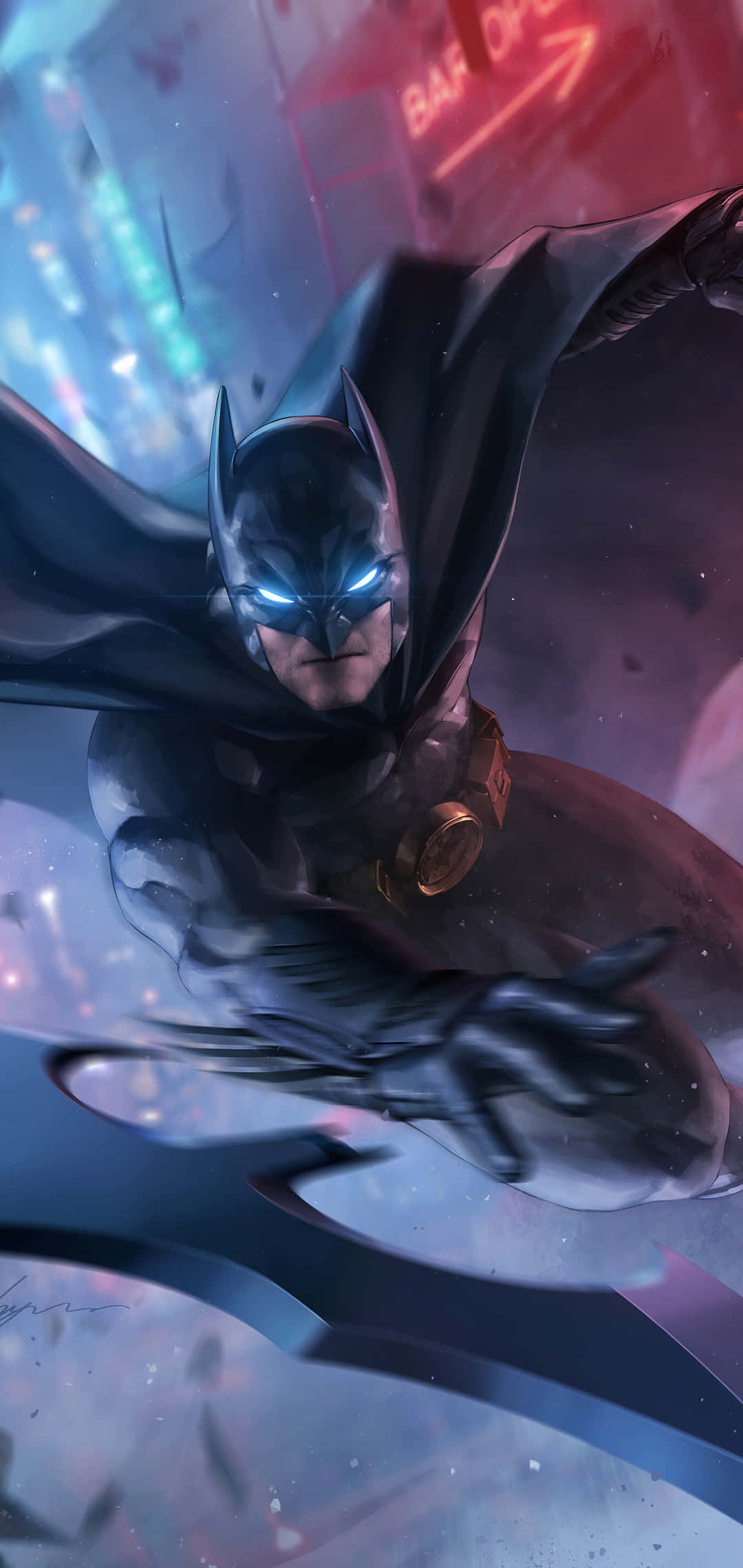 Nyd et fedt realistisk look med denne seje Batman iPhone-baggrund! Wallpapers