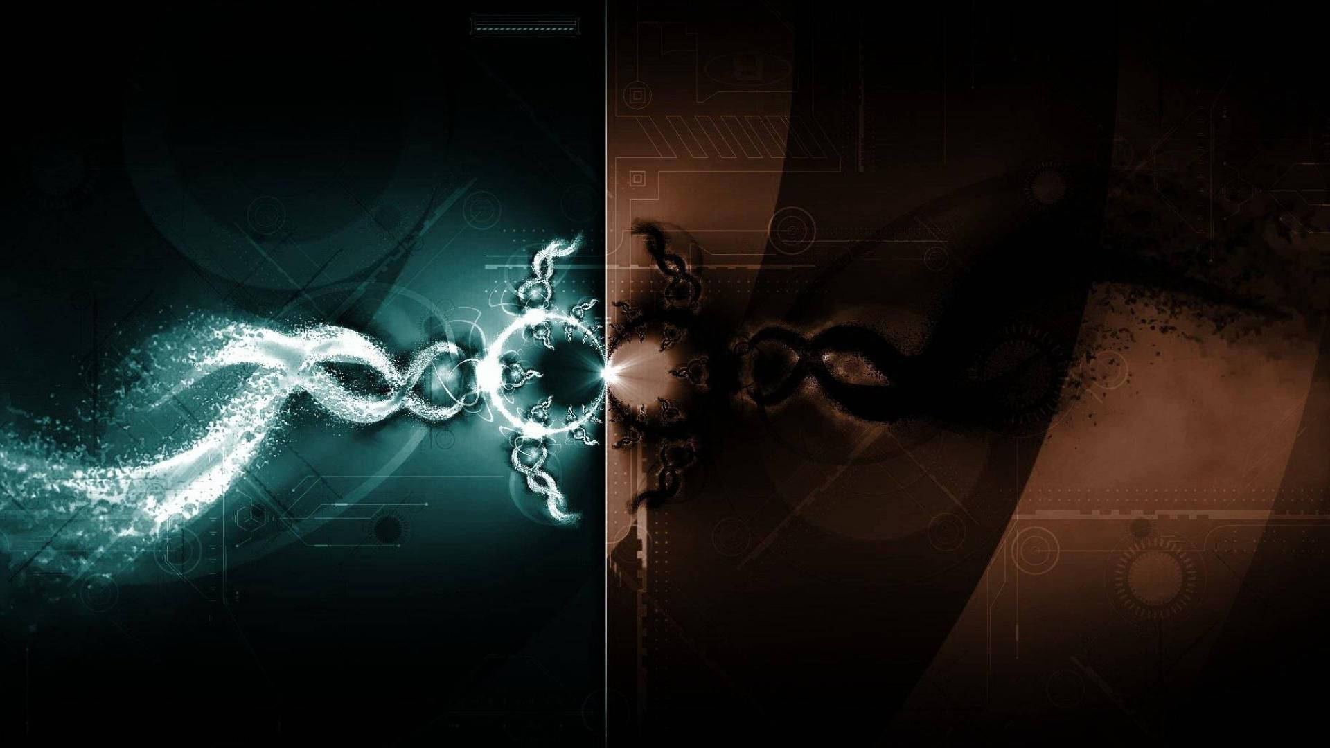 Nyd et levende & abstrakt lys på dobbeltskærme Wallpapers