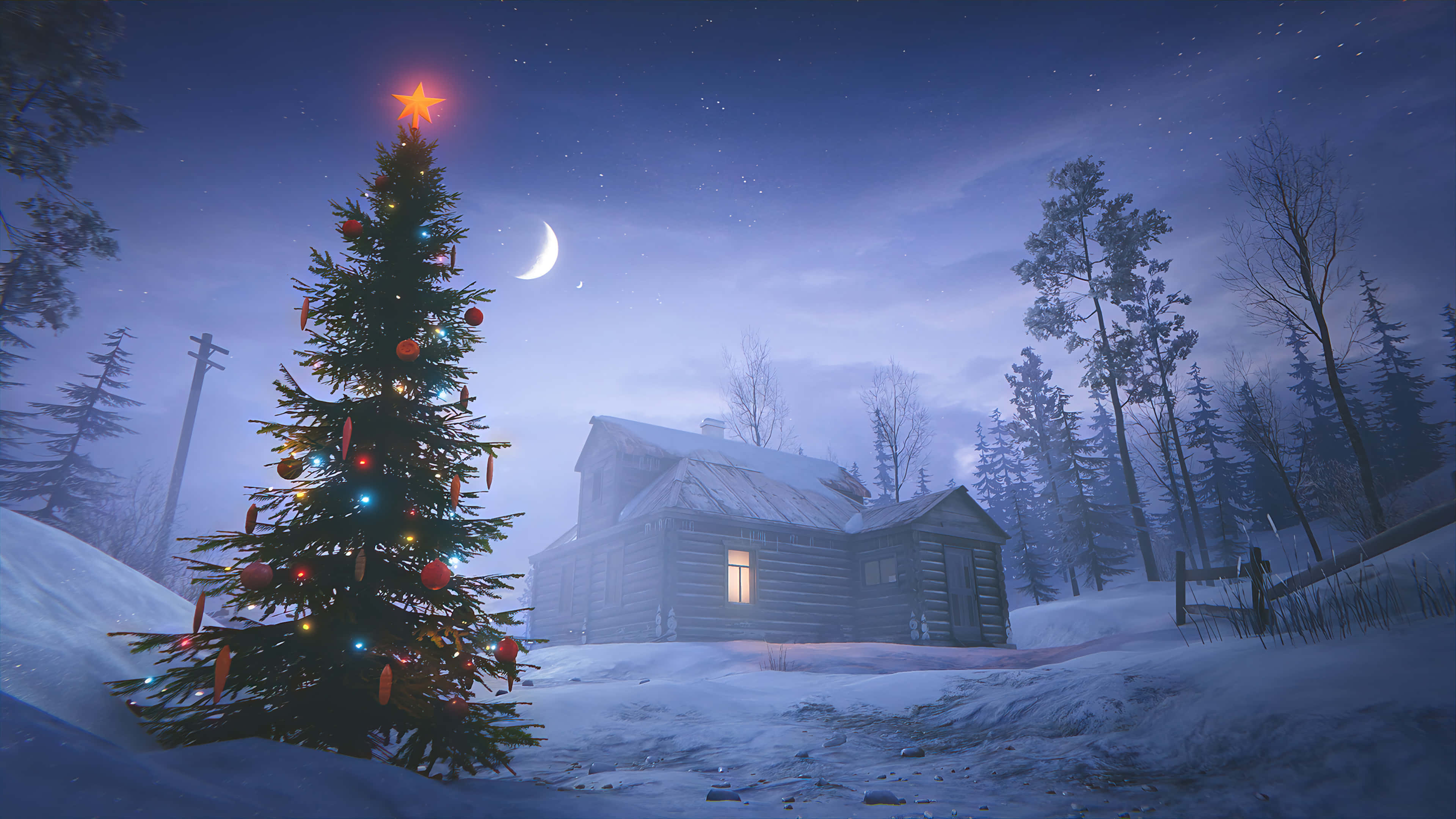 Nyd ferien med et festligt julecomputerskærmbillede Wallpapers