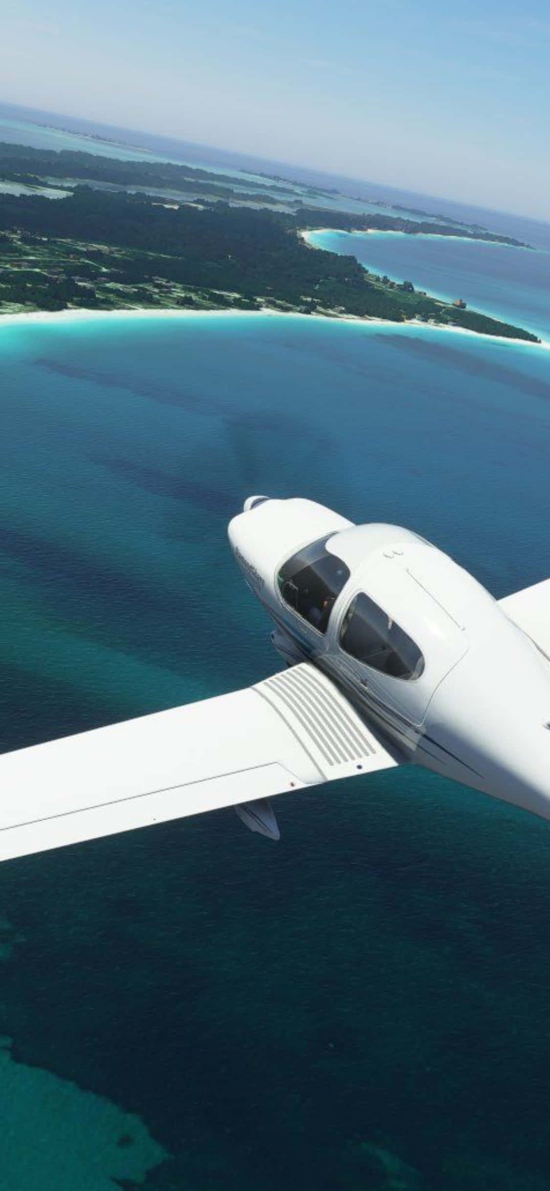 Nyd flyvningens spænding med Microsoft Flight Simulator på iPhone Xs Wallpapers