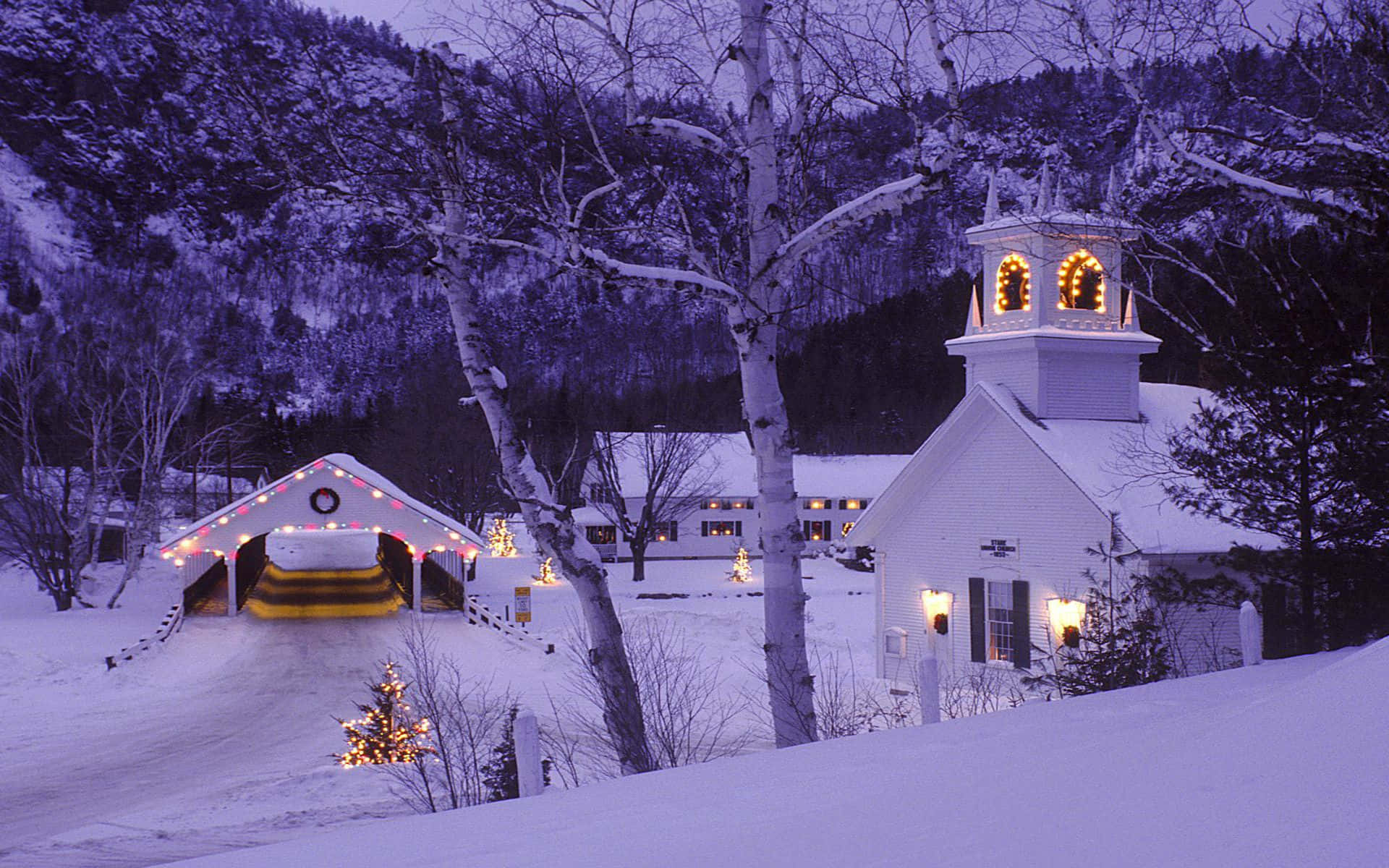 Nyd højtiden med dette glade julebaggrundsbillede Wallpapers