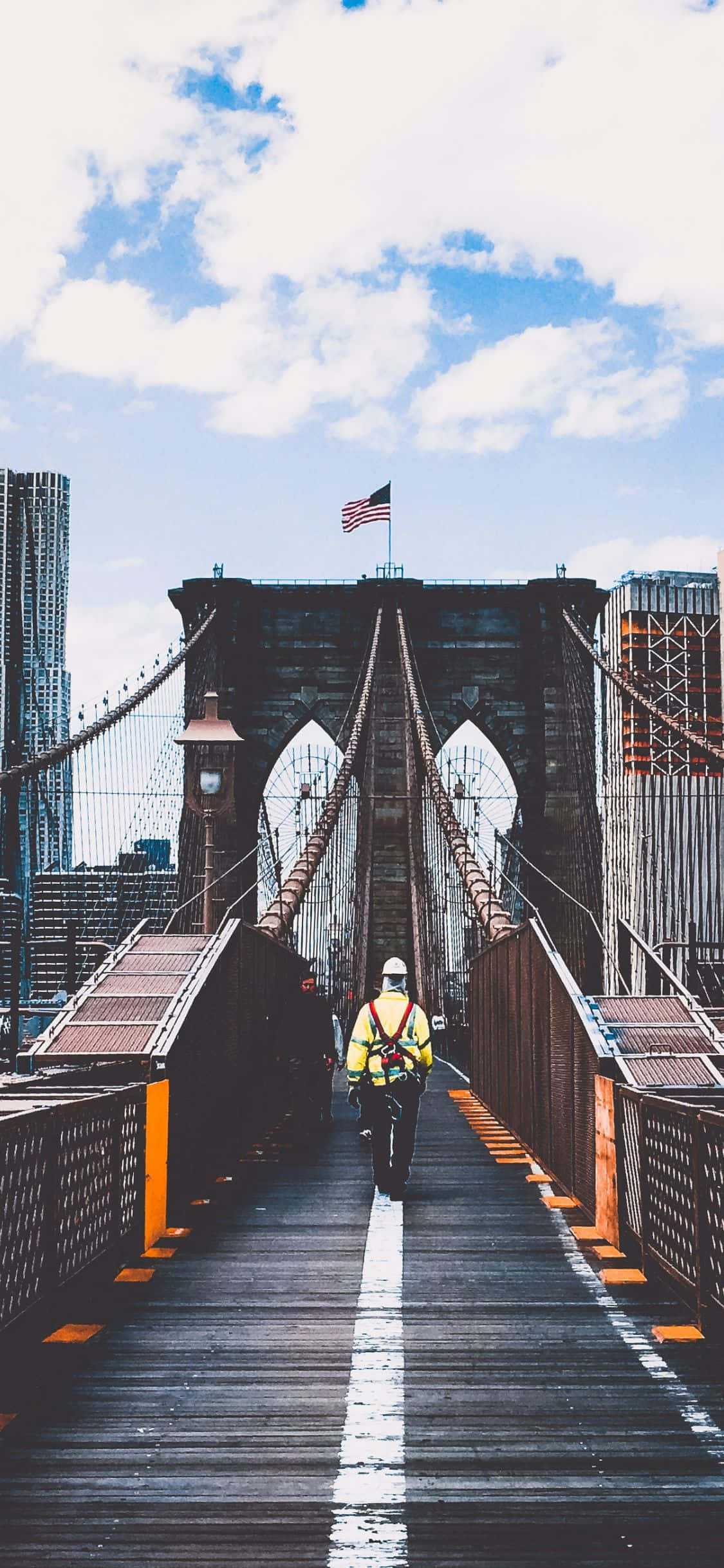 Nyd New York Citys skyline med en iPhone X Wallpapers
