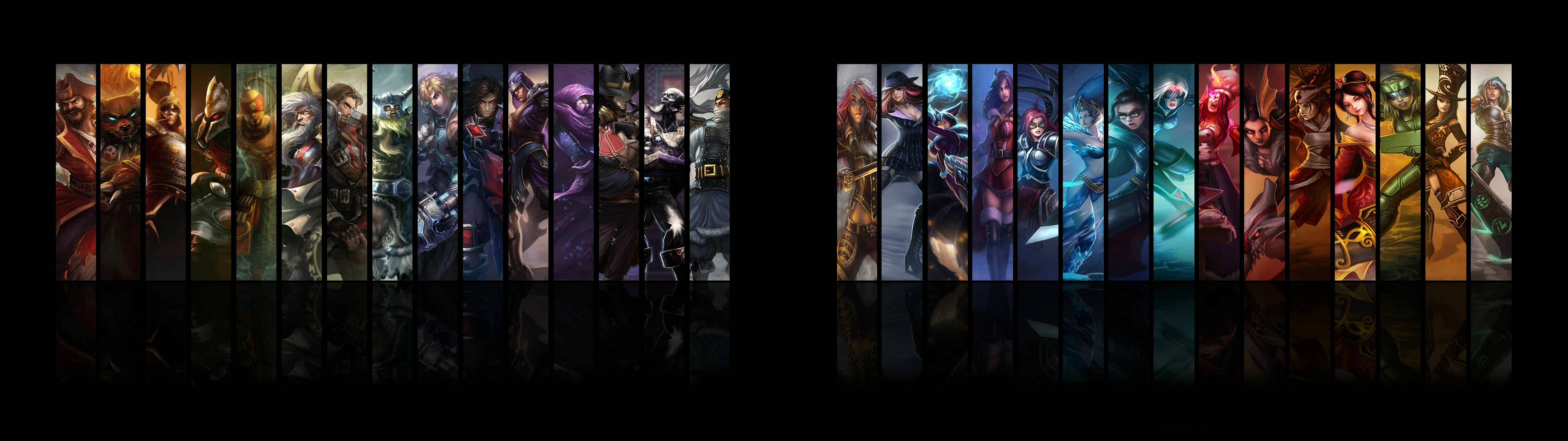 Nyd Riot-designede figurer på dobbelt skærm Wallpapers