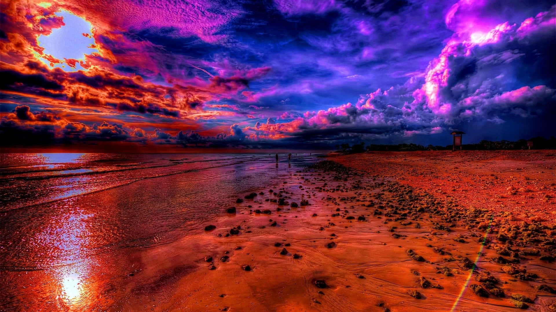 Nyd roen ved en smuk strandsolnedgang Wallpapers