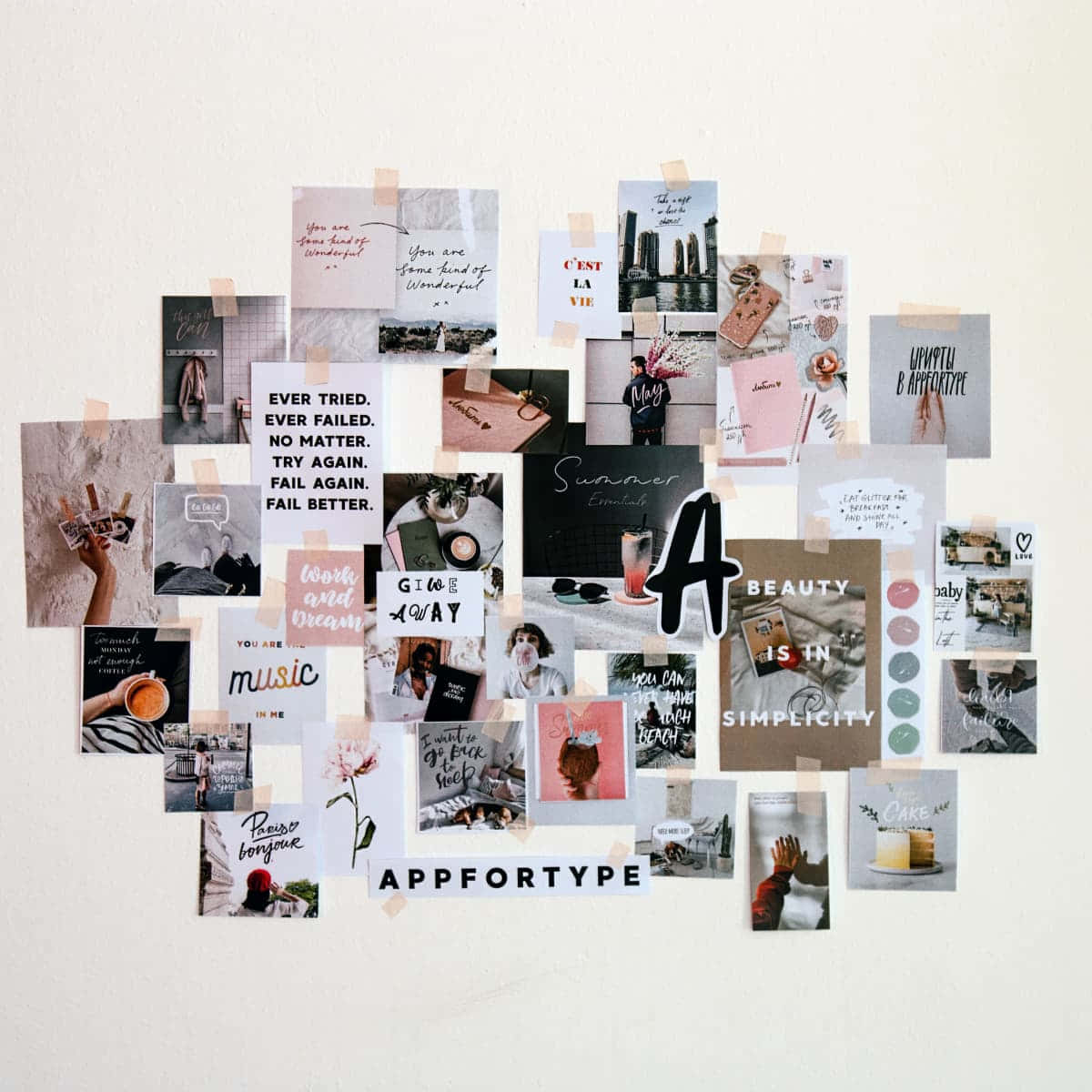 Nyd skønheden i et æstetisk collage! Wallpapers