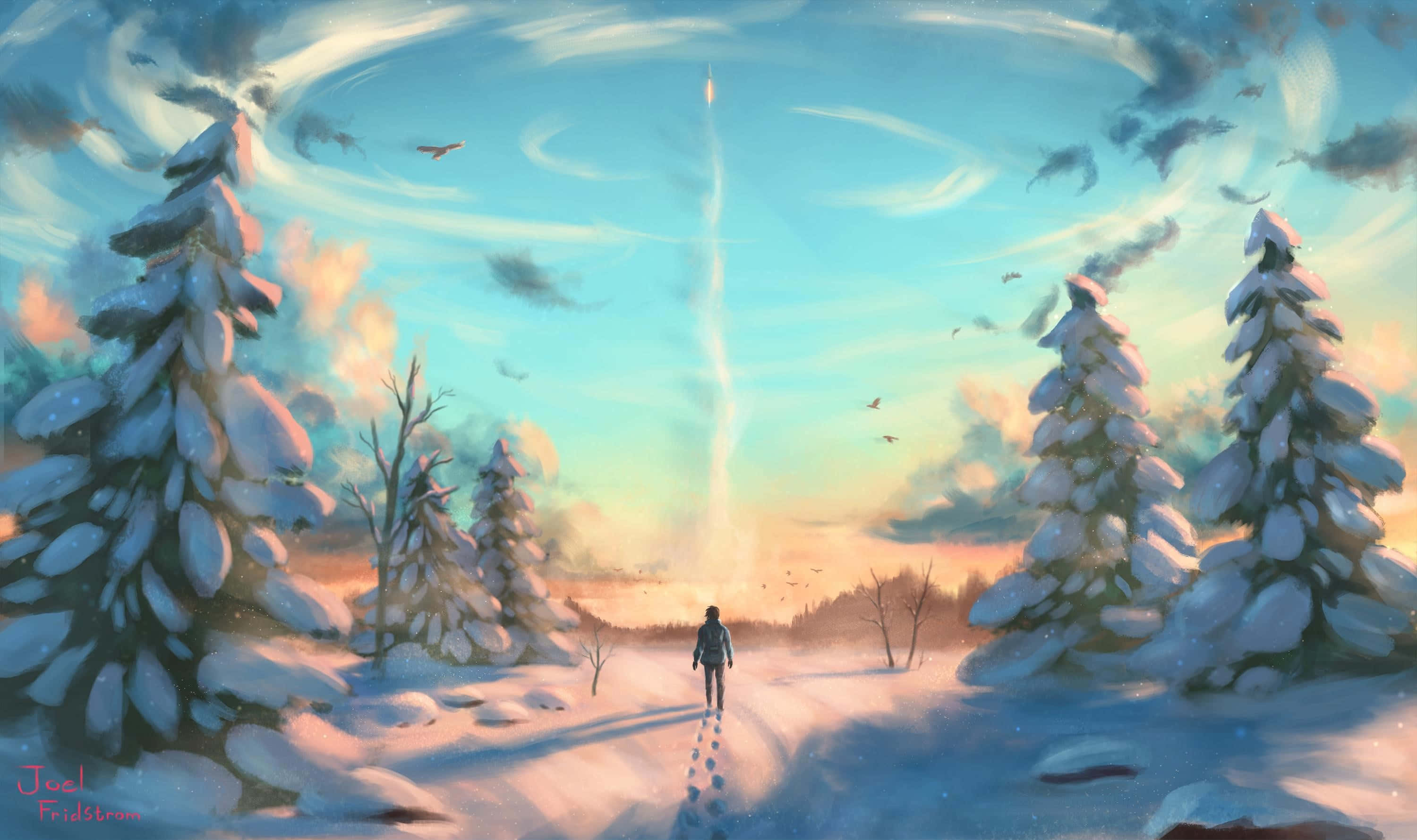Nyd skønheden i et snedækket landskab Wallpapers