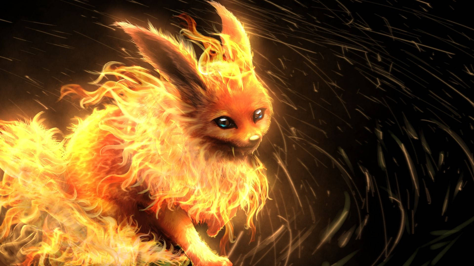 Nyd solen med Flareon, Ild-Pokémonen. Wallpapers