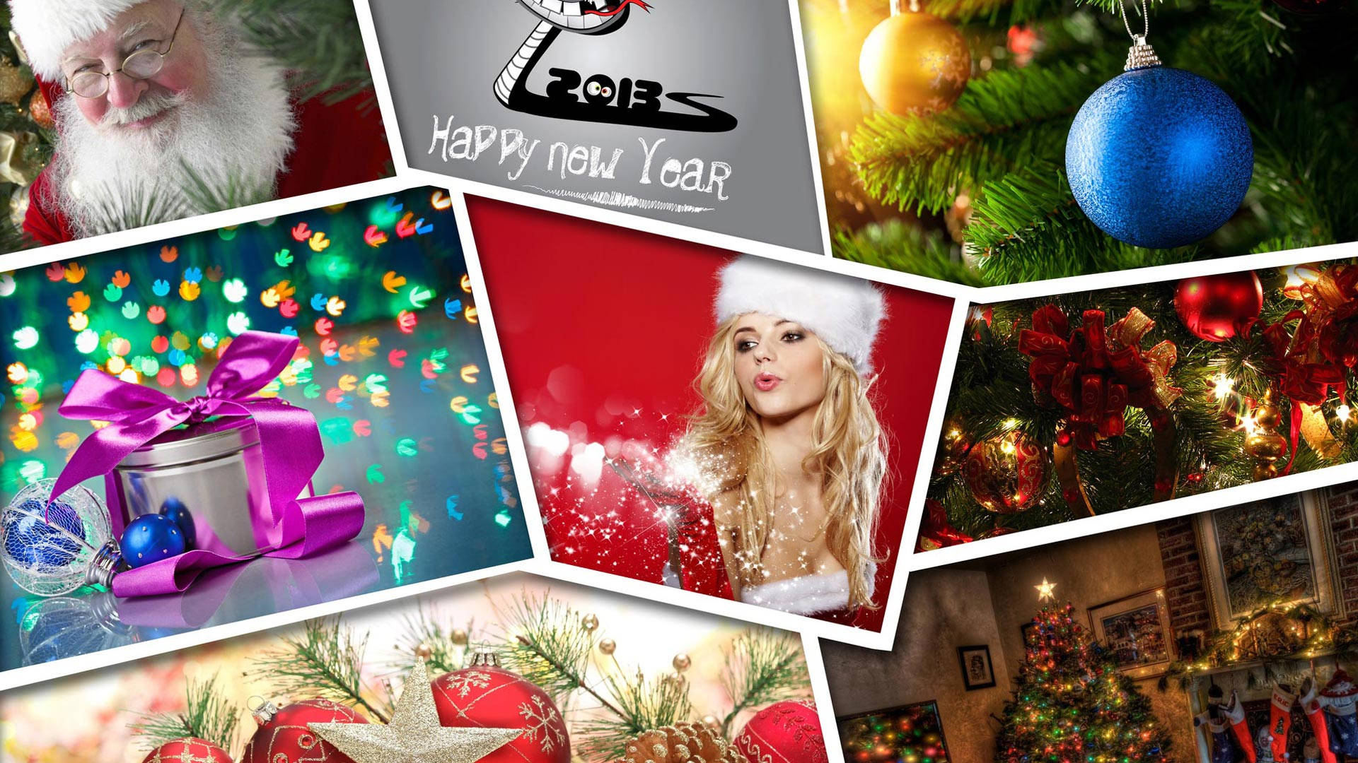 Nytår og julecollage Wallpapers