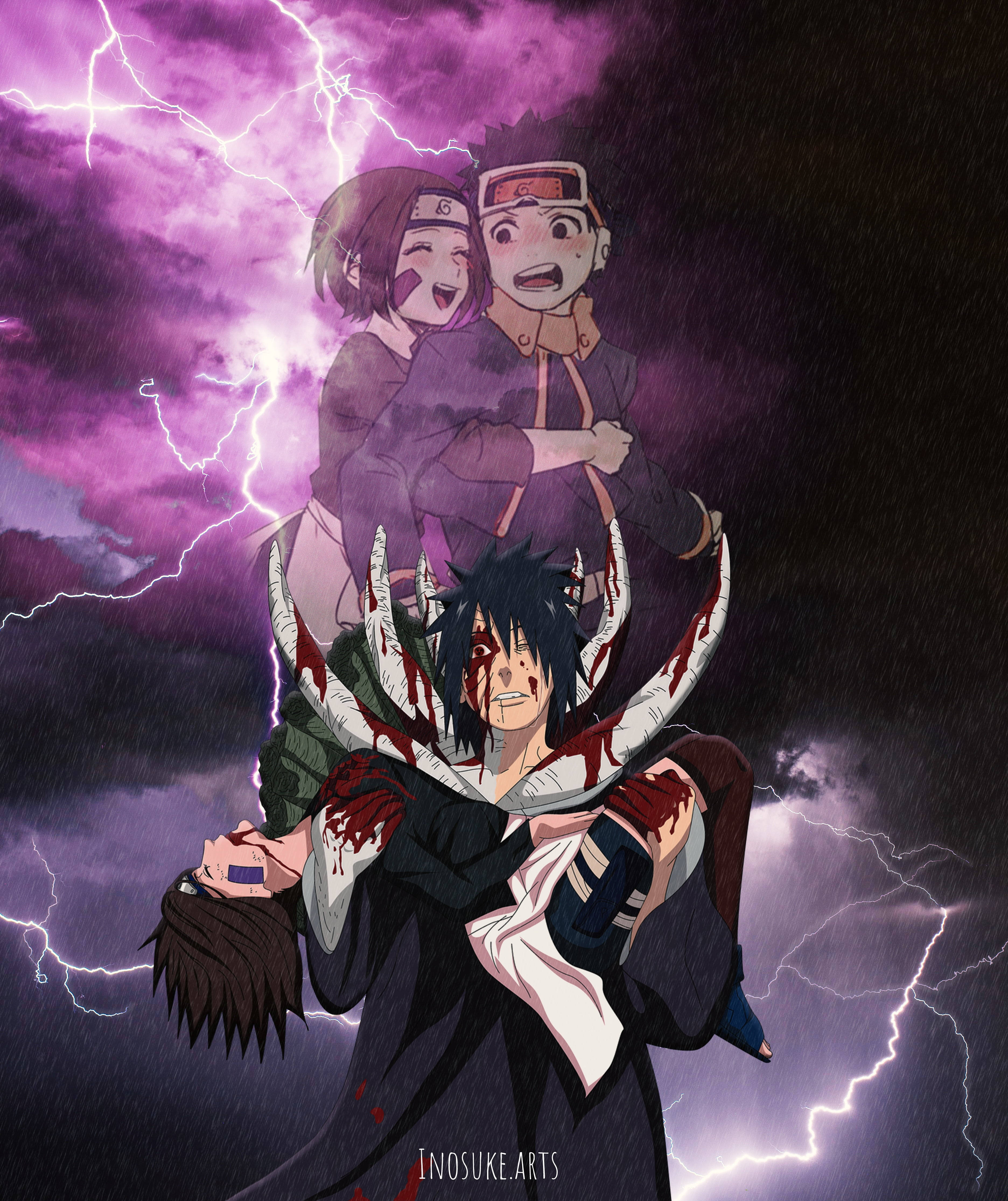 Obito Uchiha sørger over Rin 4K Wallpapers