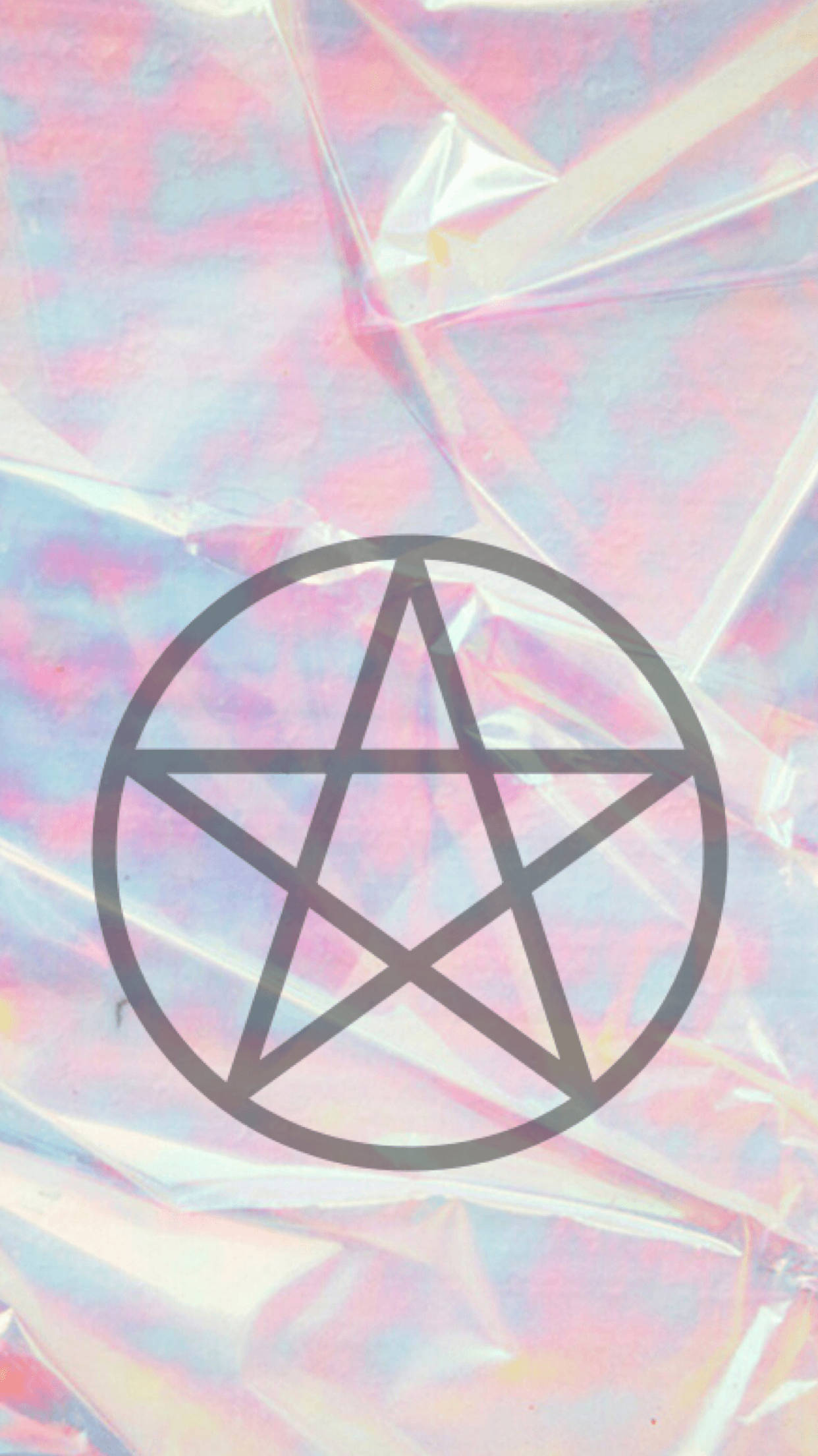 Omfavn den mystiske hekseæstetik med iriserende pentagram Wallpapers