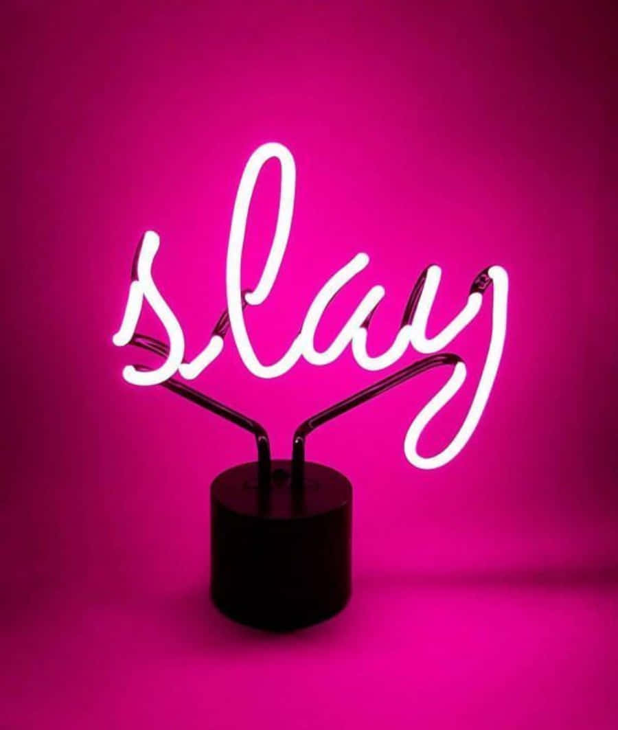 Omfavn din indre glød med neonlys pink æstetik Wallpapers