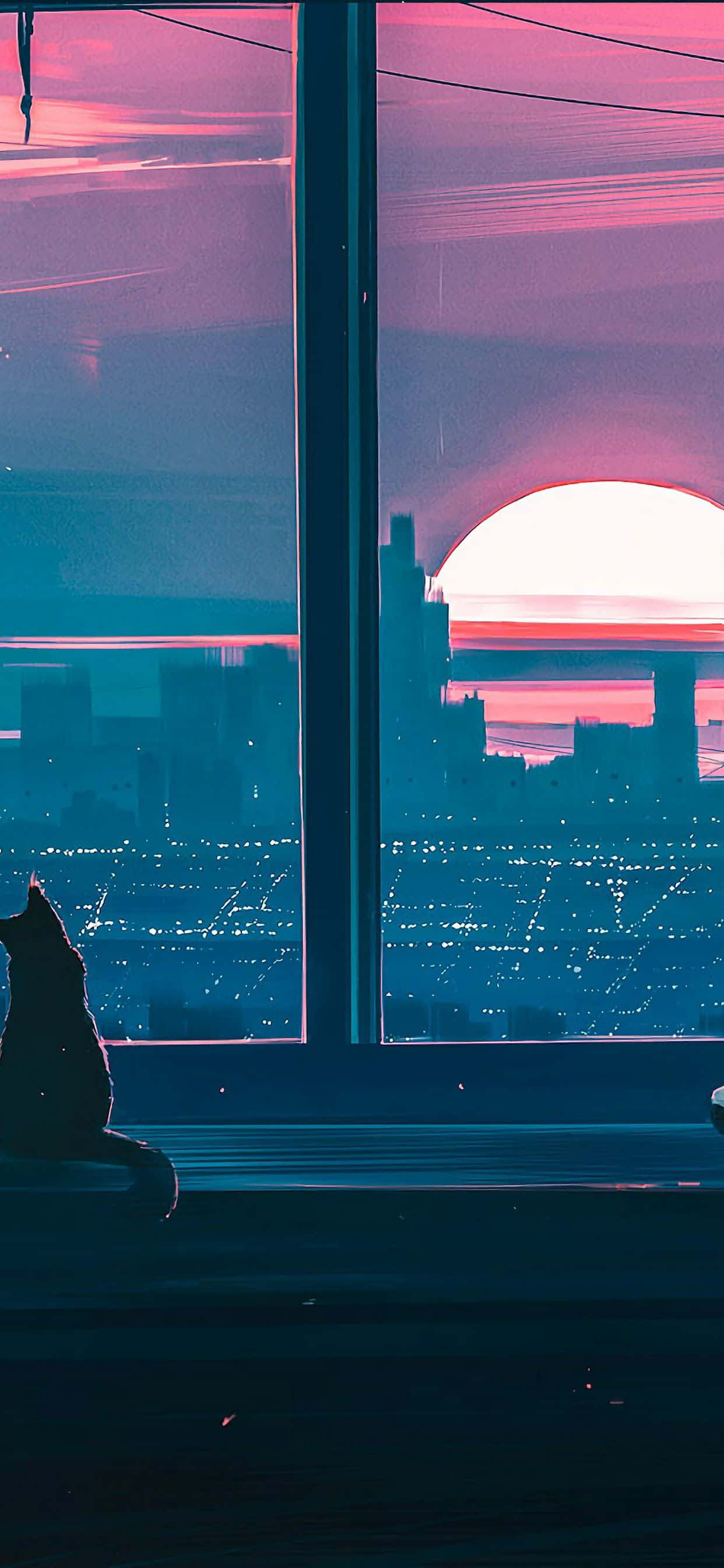 Omfavn varmen fra Anime-solnedgangen Wallpapers